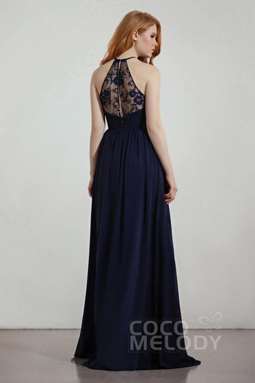 A-Line Floor Length Chiffon/Lace Bridesmaid Dress Formal Dresses CB0442 - COCOMELODY