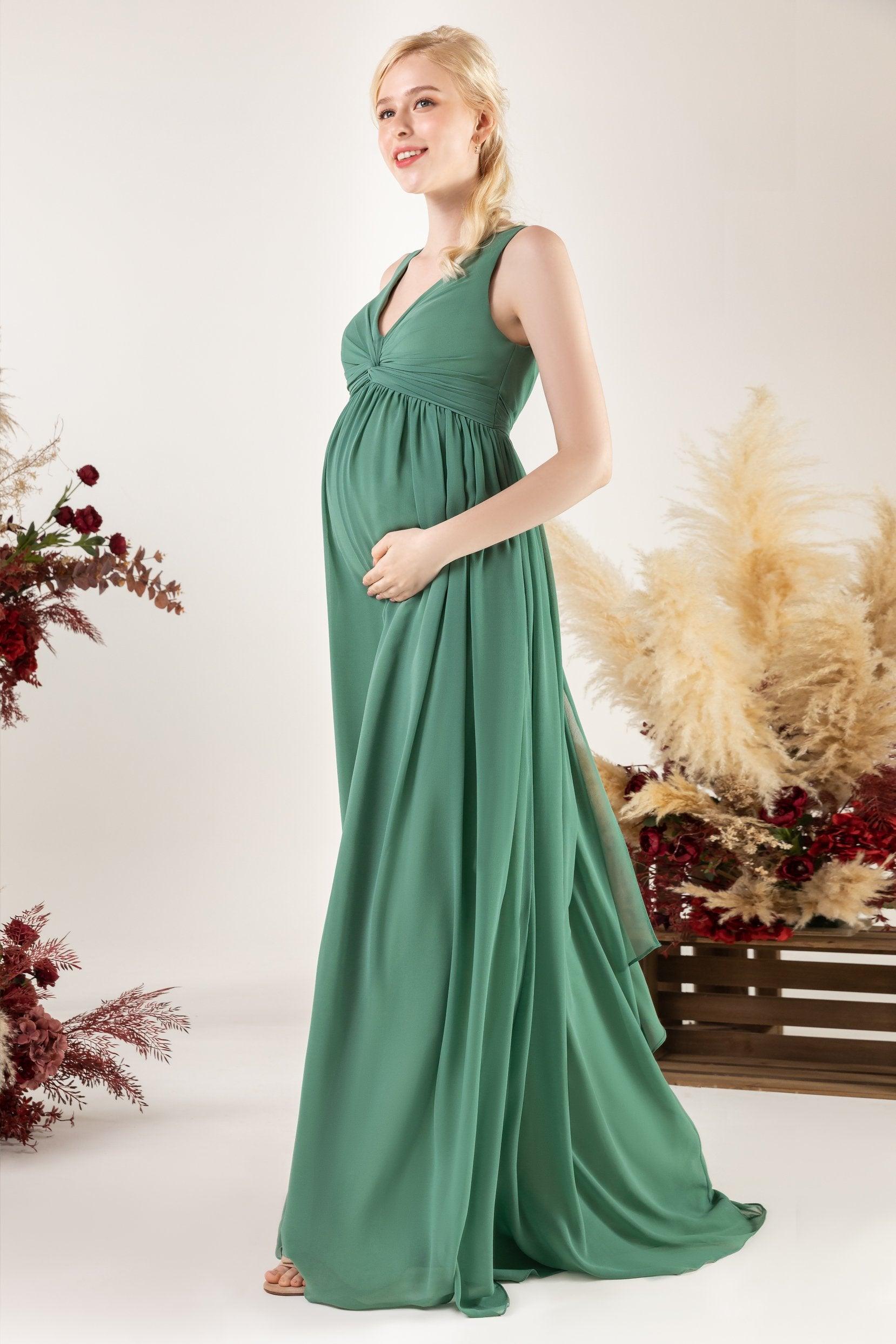 A-Line Sweep-Brush Train Chiffon Bridesmaid Dress CB0452M - COCOMELODY
