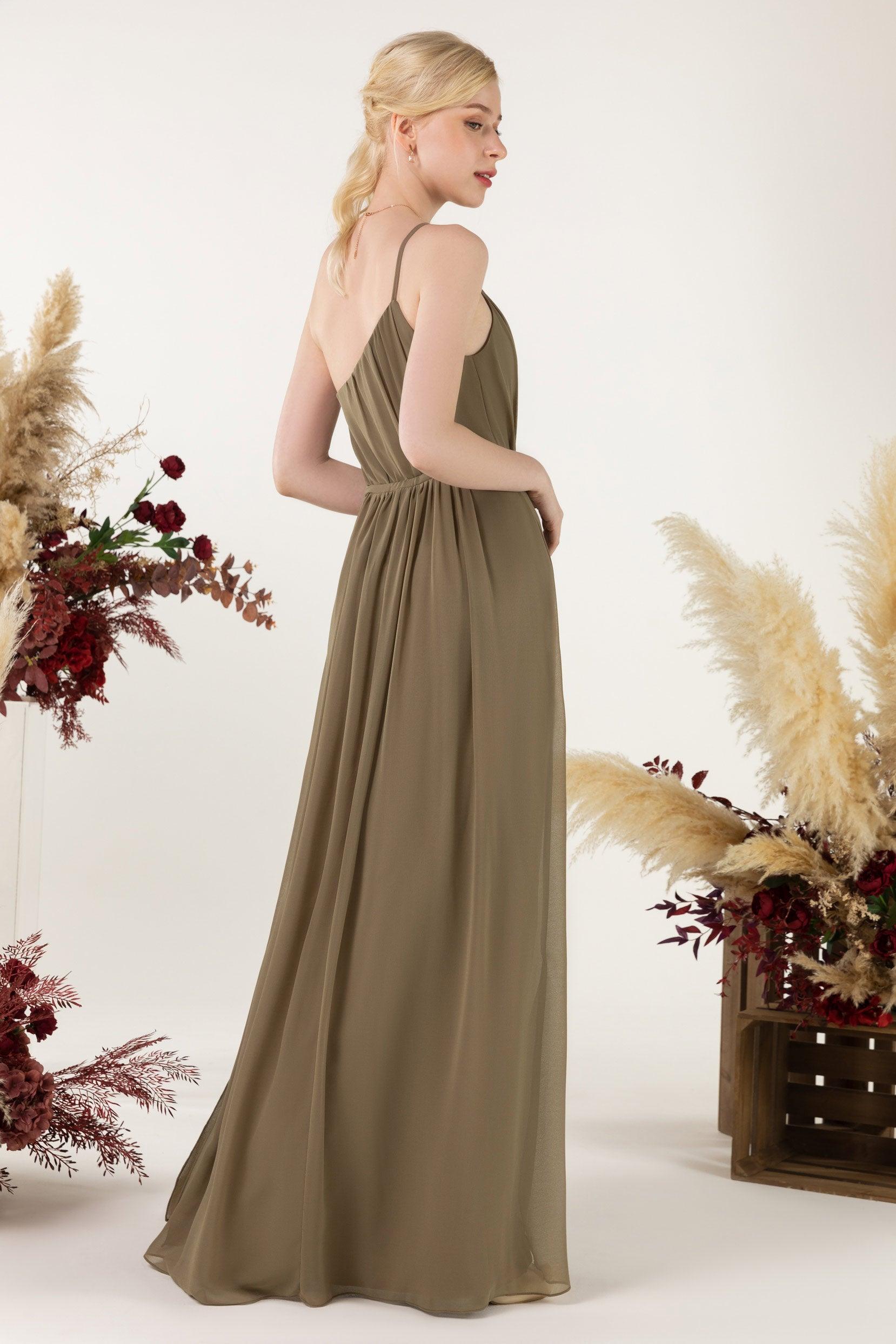 A-Line Floor Length Chiffon Bridesmaid Dress CB0462 - COCOMELODY