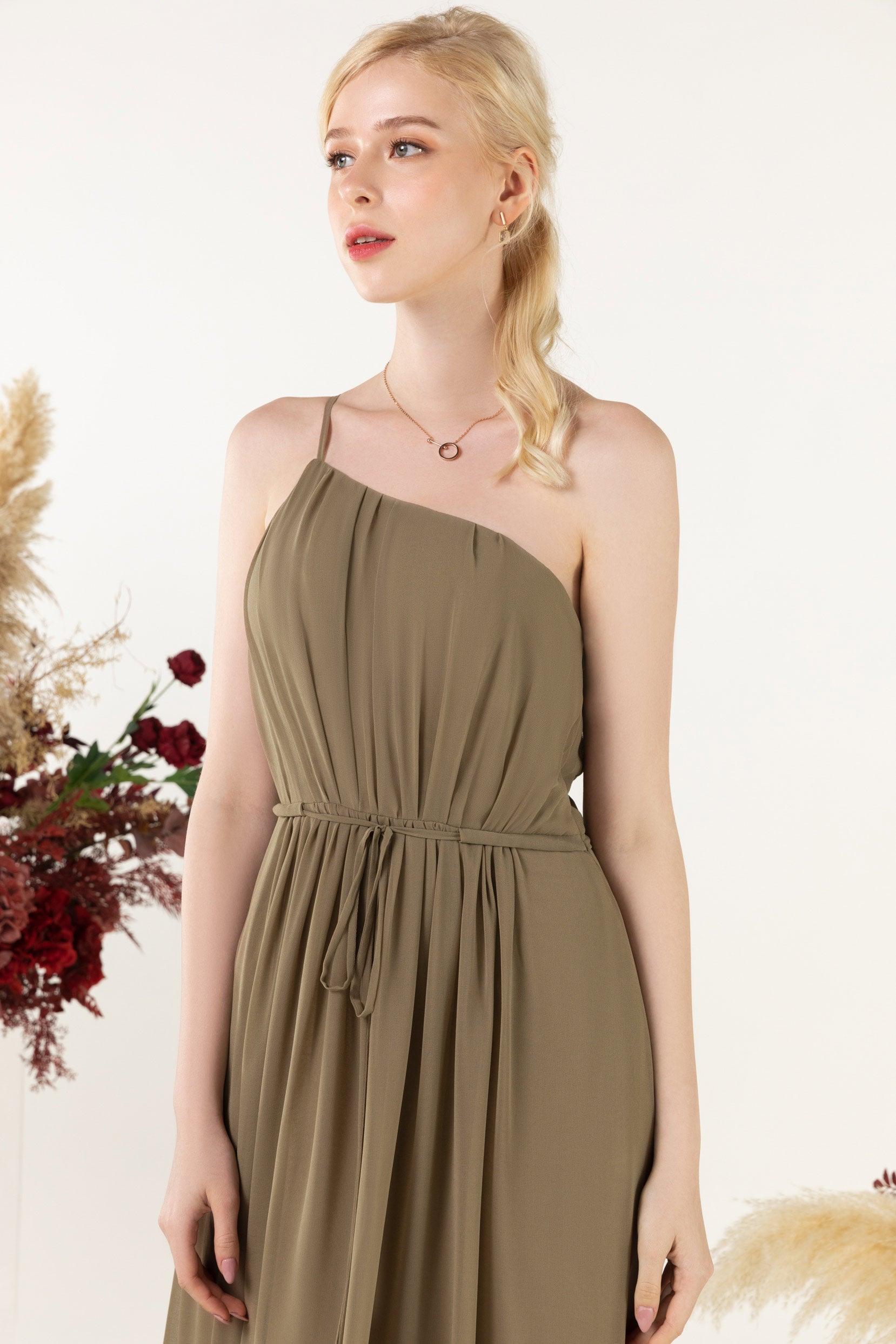 A-Line Floor Length Chiffon Bridesmaid Dress CB0462 - COCOMELODY