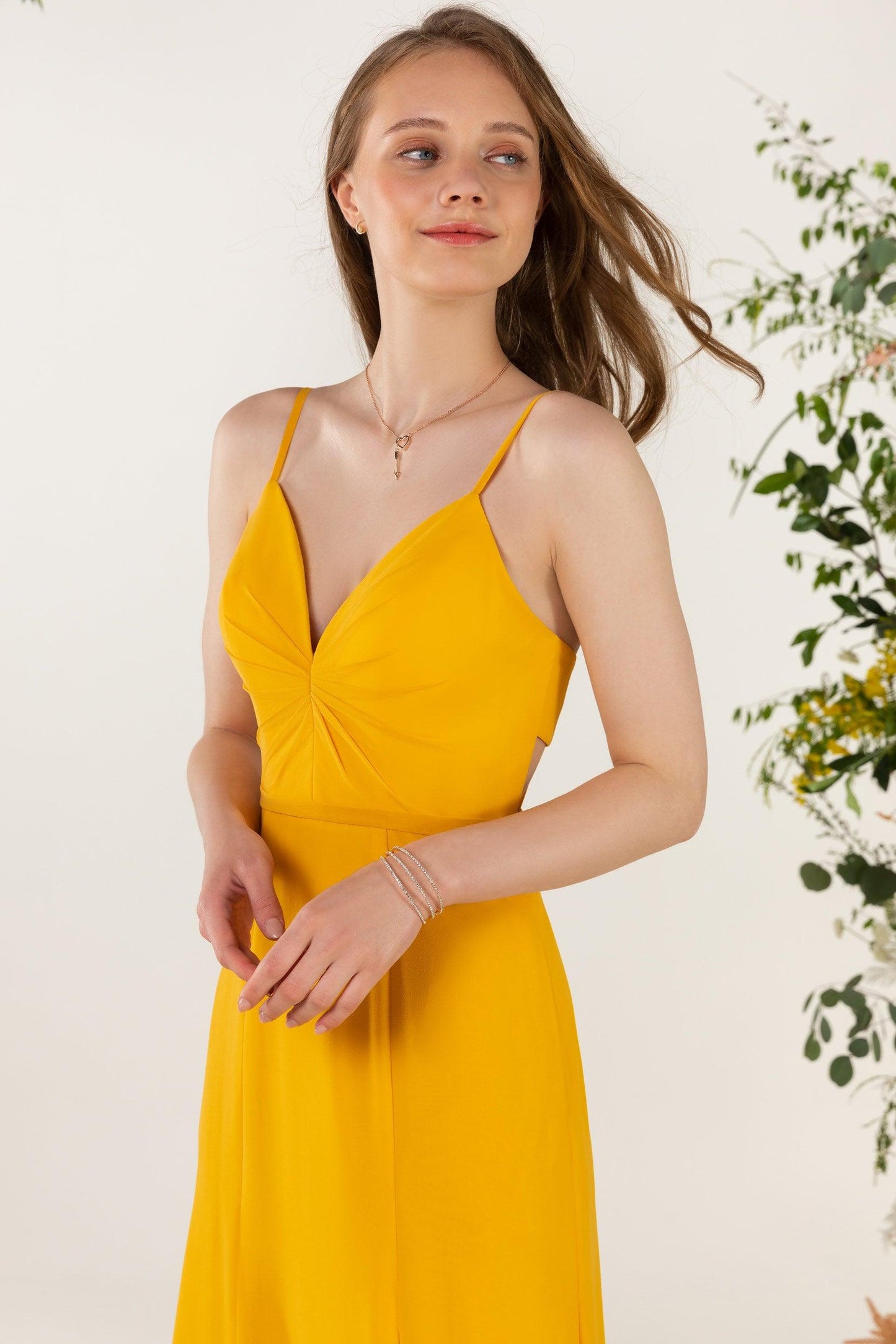 Sheath Sweep-Brush Train Chiffon Bridesmaid Dress CB0466 - COCOMELODY