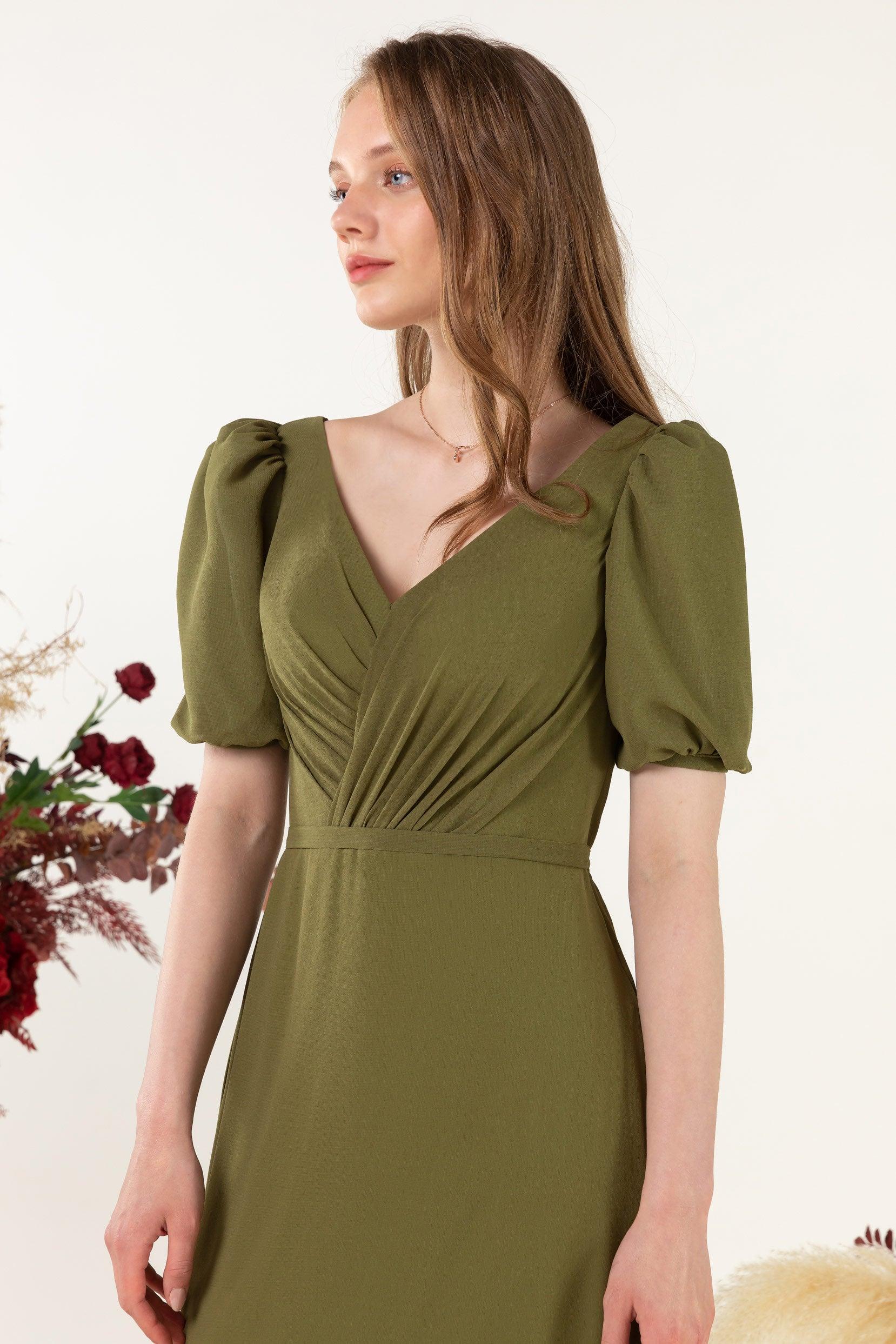 Sheath-Column Floor Length Chiffon Bridesmaid Dress CB0475 - COCOMELODY