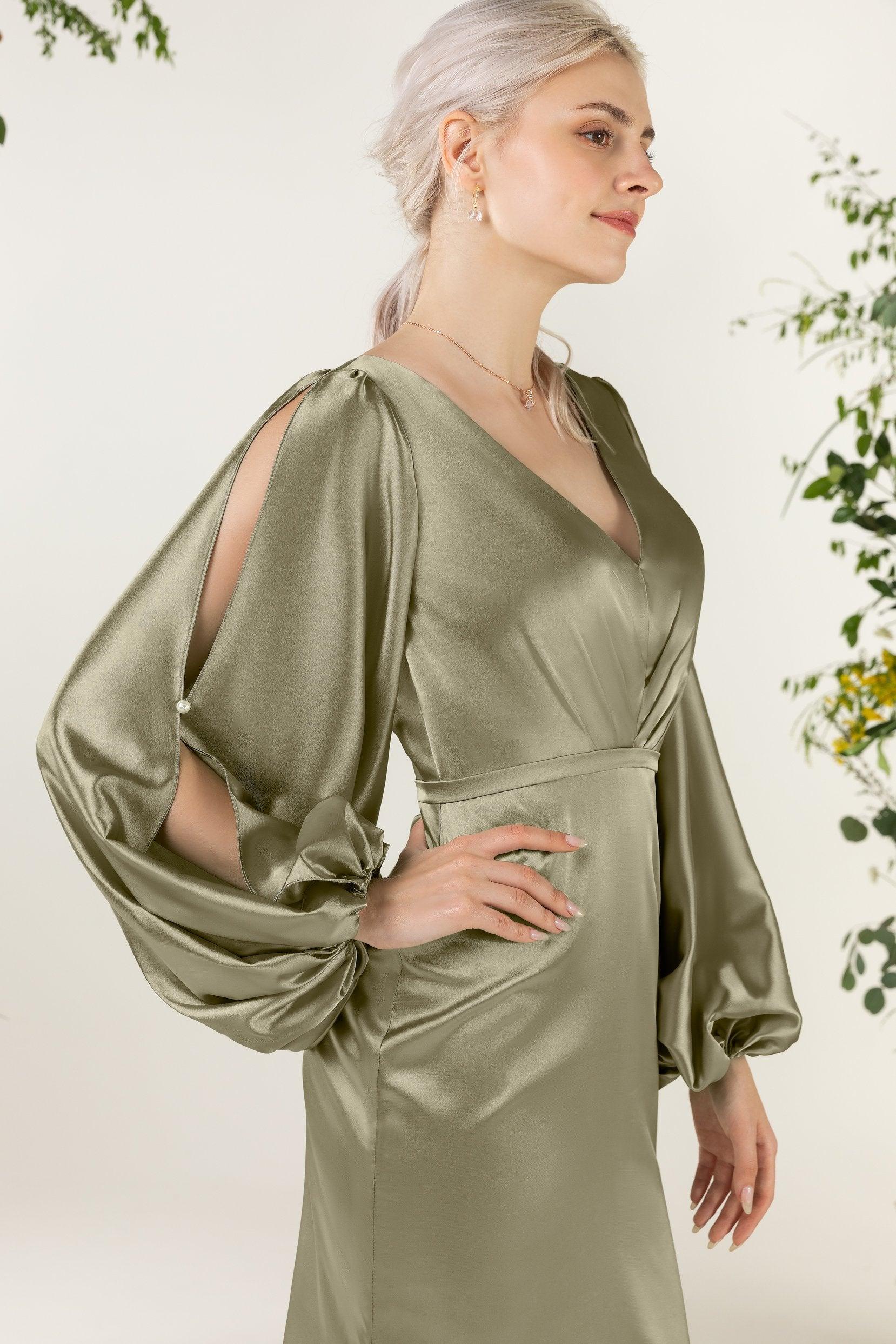 Trumpet Luxe Satin Bridesmaid Dress Formal Dresses CB0500 - COCOMELODY