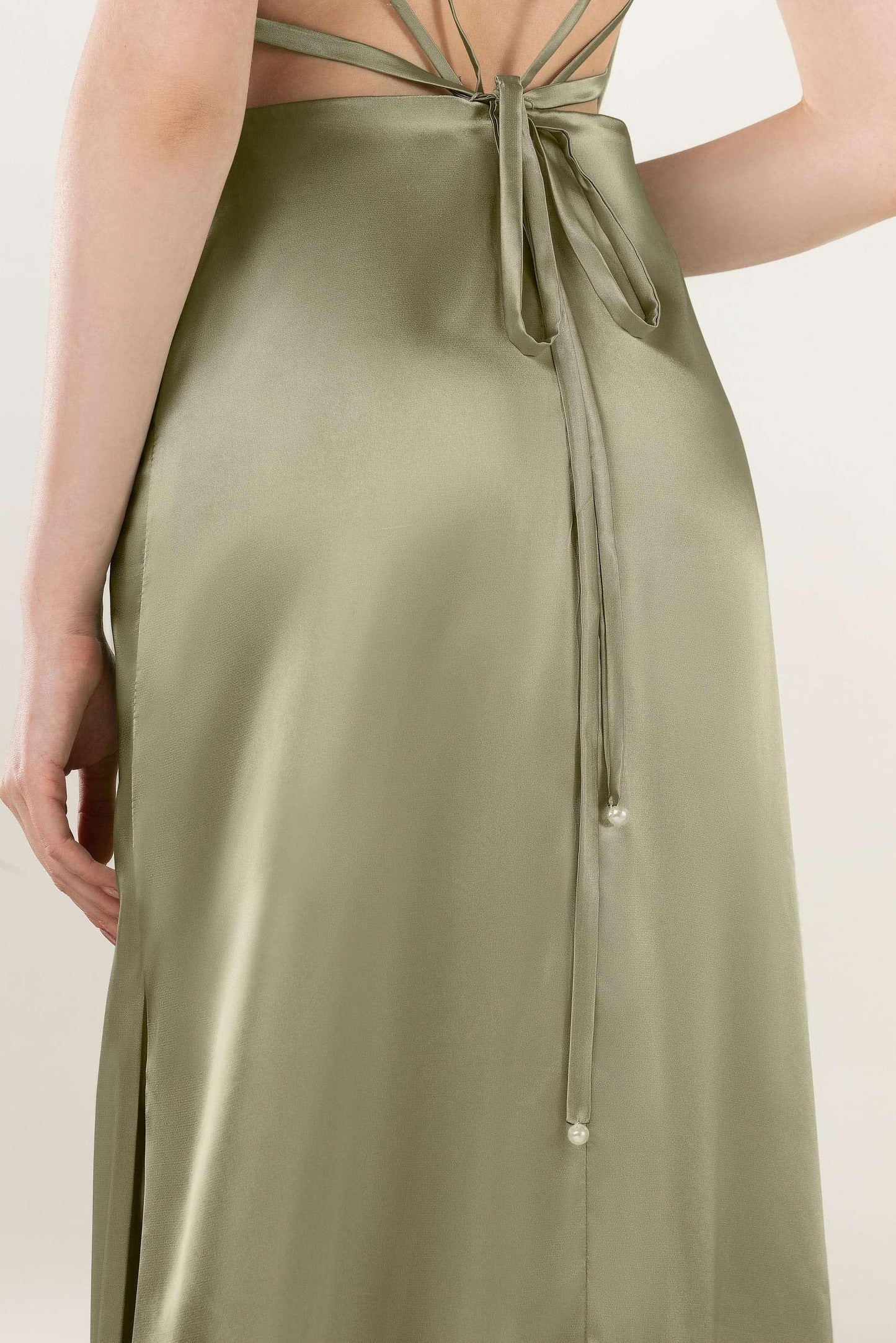Sheath Sweep Luxe Satin Bridesmaid Dress Formal Dresses CB0501 - COCOMELODY