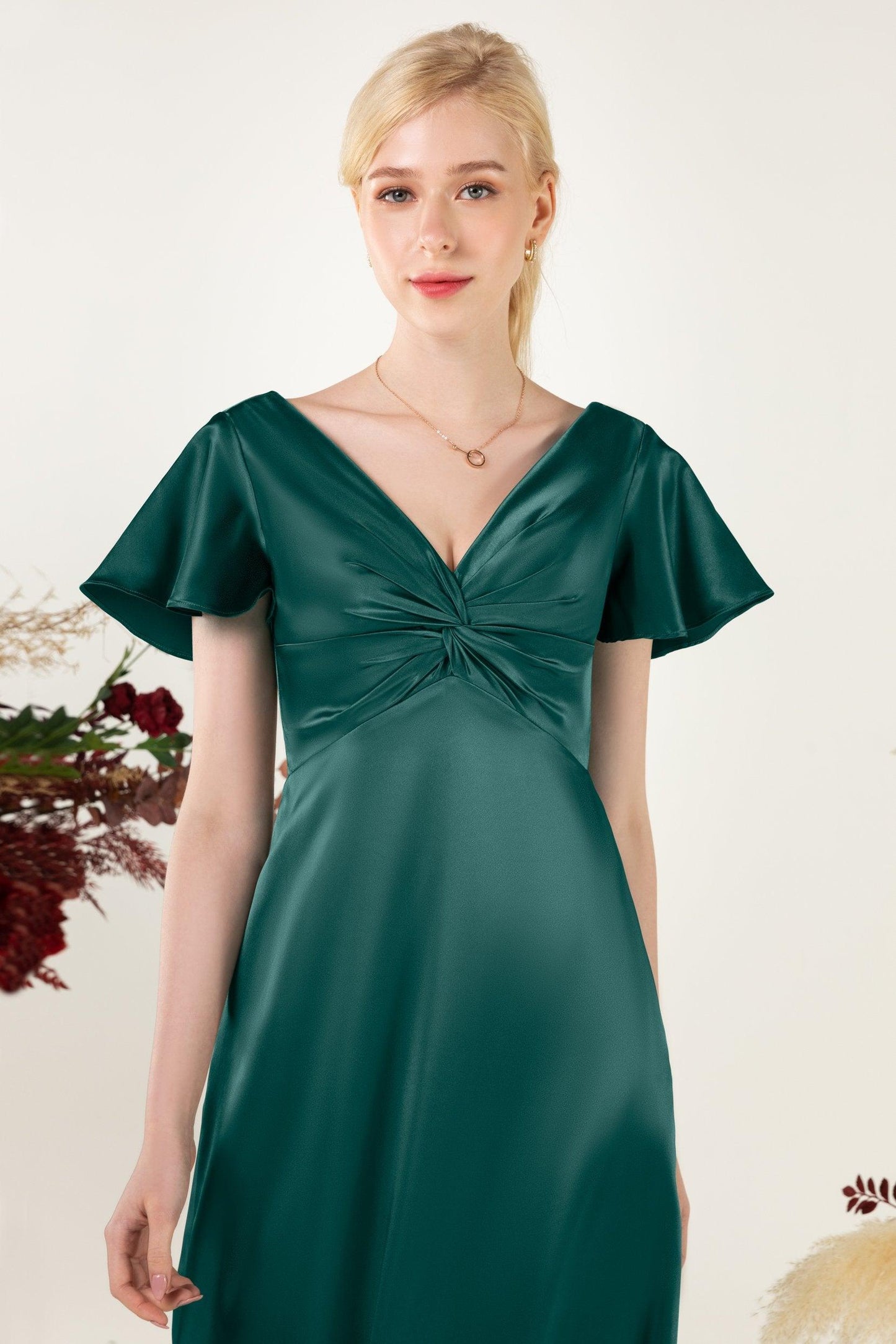 Sheath Sweep Acetate Satin Bridesmaid Dress Formal Dresses CB0504