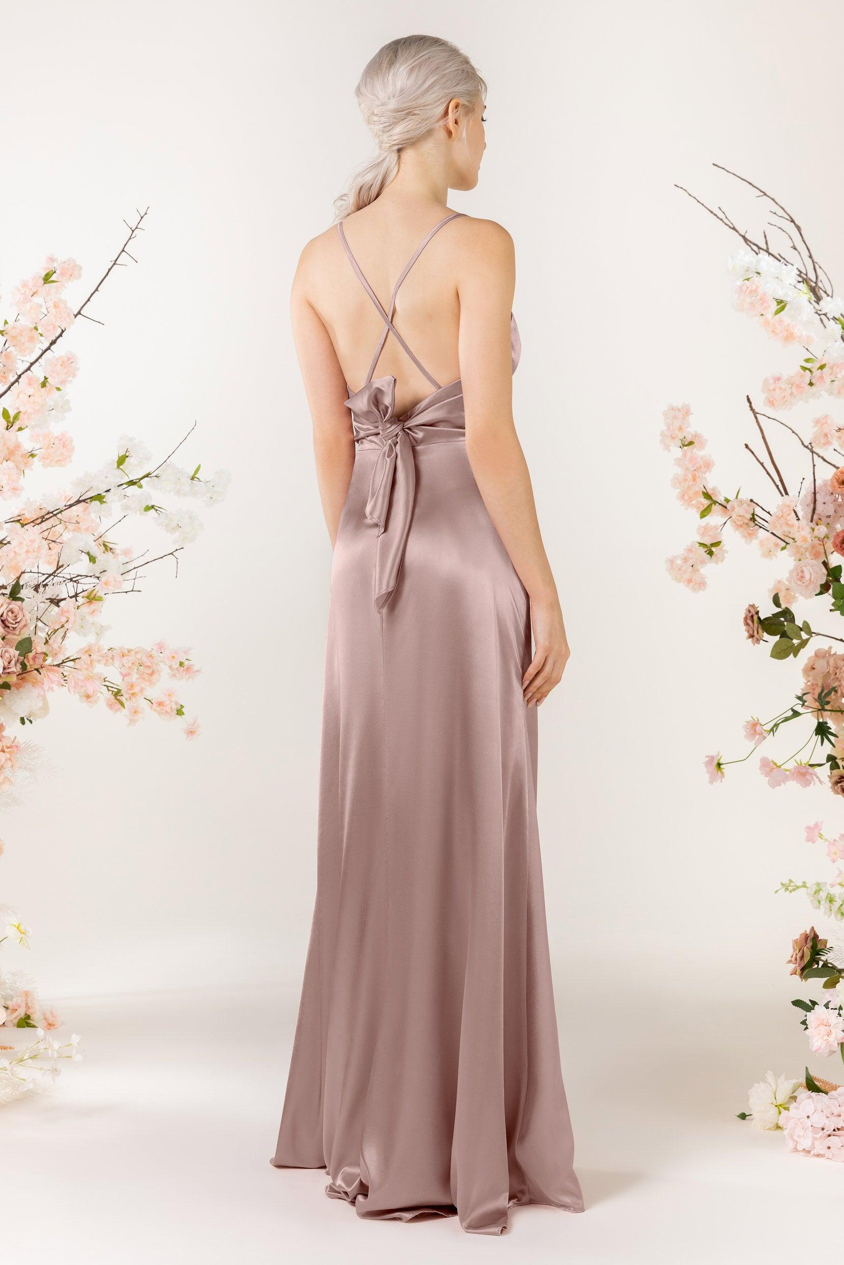 Sheath Luxe Satin Bridesmaid Dress Formal Dresses CB0507 - COCOMELODY