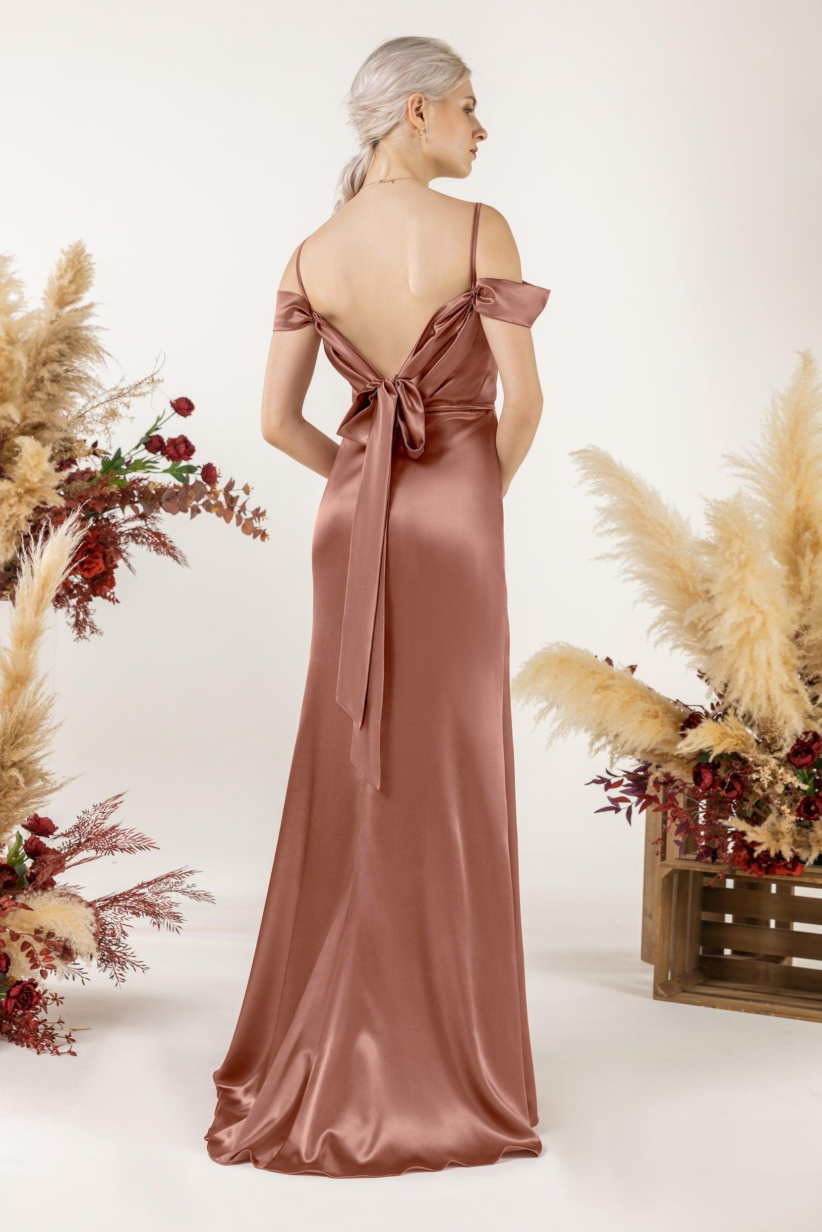Trumpet Luxe Satin Bridesmaid Dress Formal Dresses CB0509 - COCOMELODY