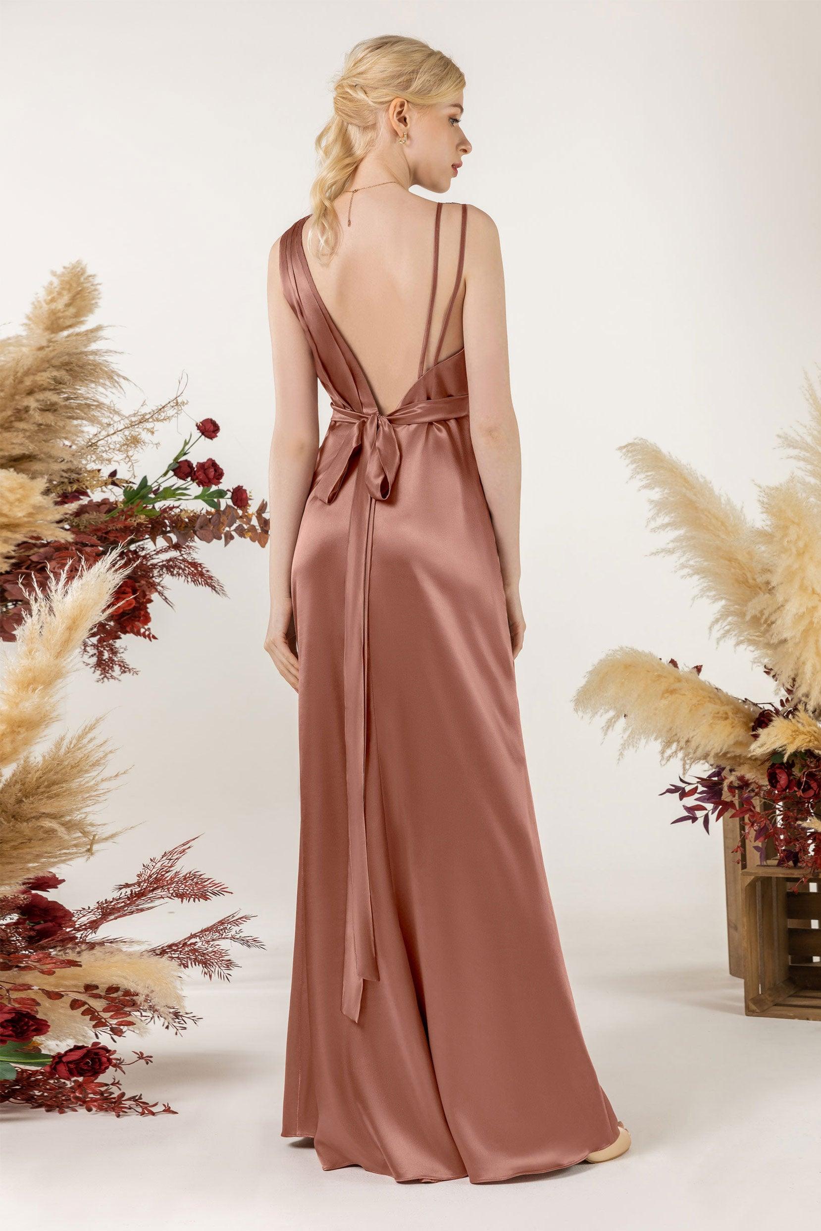 Trumpet Luxe Satin Bridesmaid Dress Formal Dresses CB0510 - COCOMELODY
