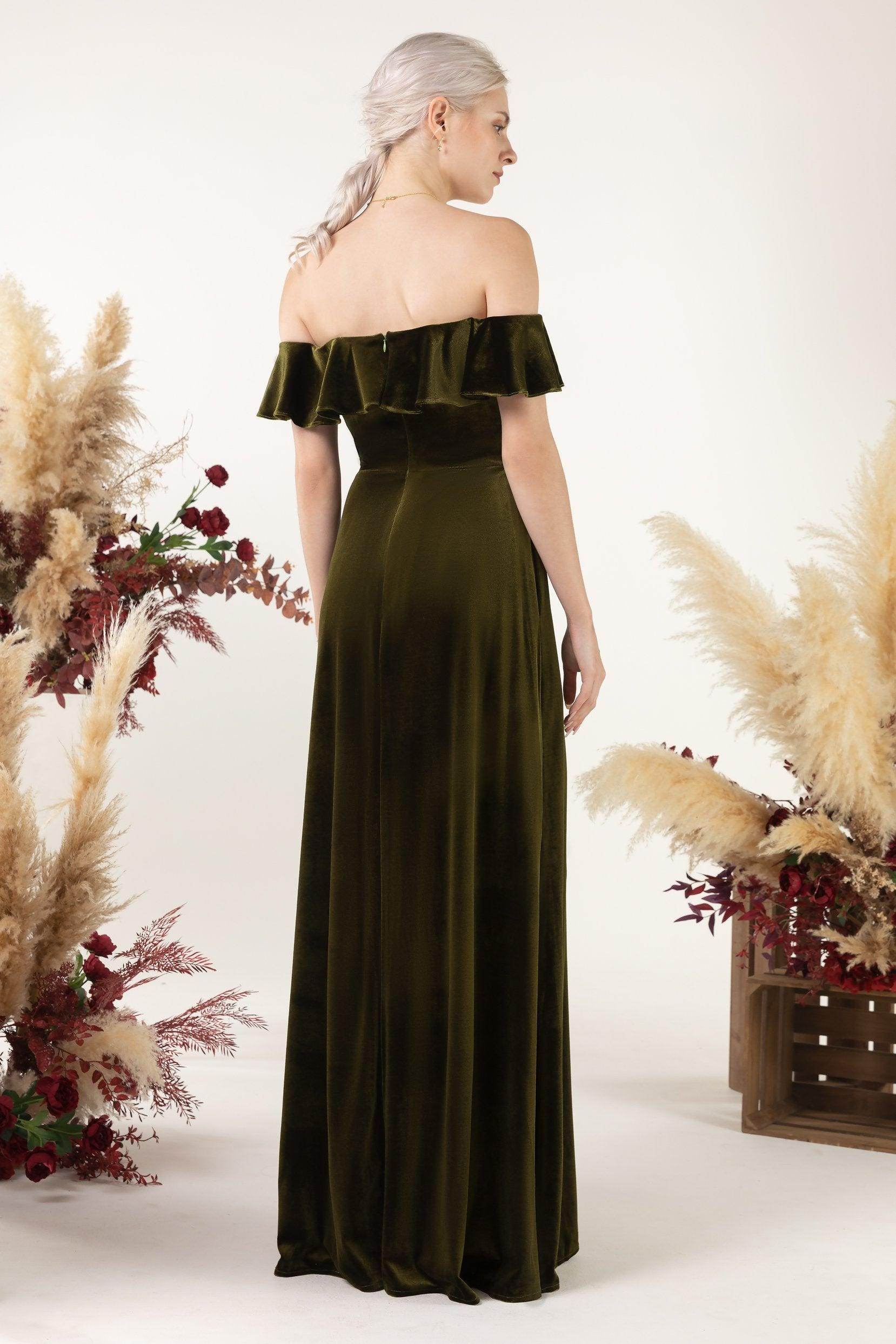 Sheath-Column Floor Length Velvet Bridesmaid Dress Formal Dresses CB0522 Sheath-Column Floor Length Velvet Bridesmaid Dress Formal Dresses CB0522