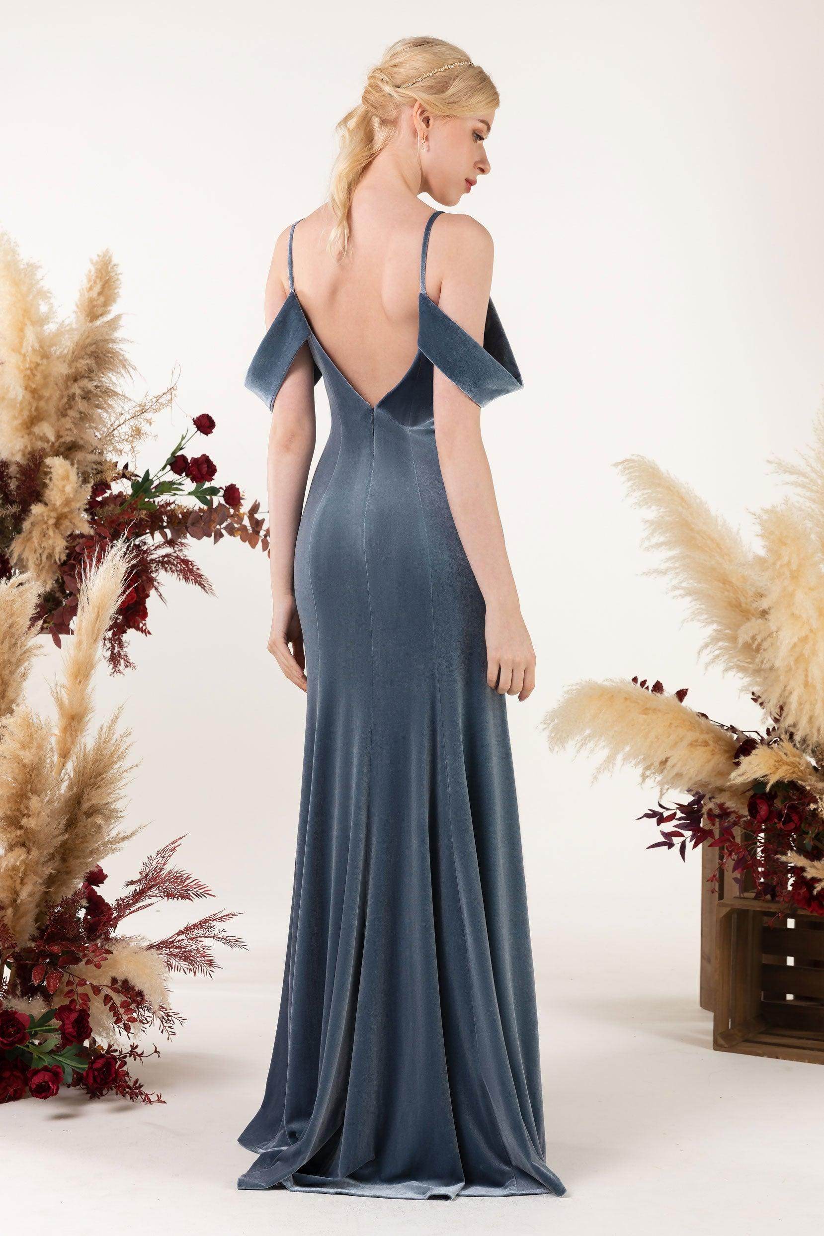 trumpet bridesmaid dress Missacc Burnt Orange Bridesmaid Elegant Trumpet/Mermaid Off-The-Shoulder Sleeveless Sweep Train Satin Bridesmaid Dresses
