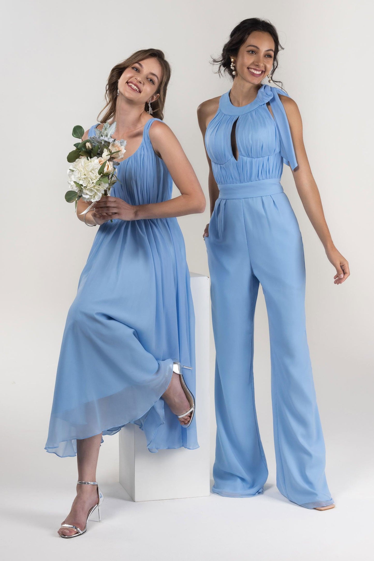 A-Line Tea Length Chiffon Bridesmaid Dress CB0555