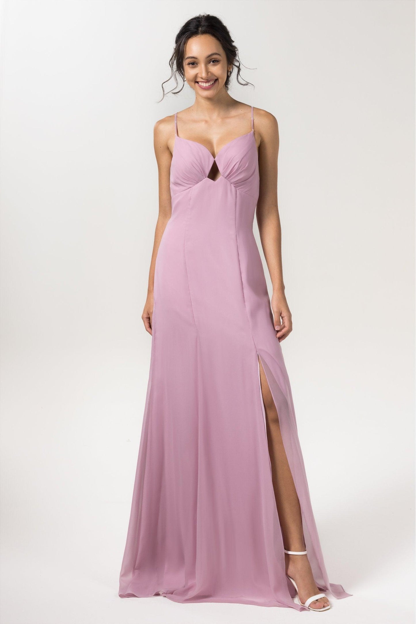 Sheath-Column Floor Length Chiffon Bridesmaid Dress CB0556