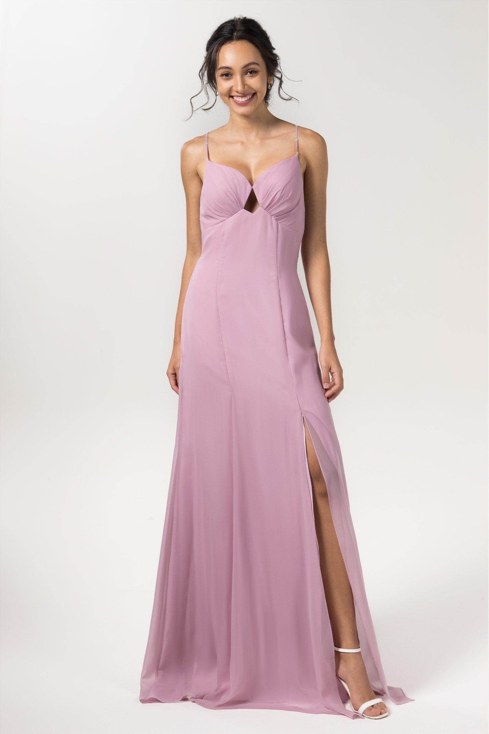 Sheath-Column Floor Length Chiffon Bridesmaid Dress CB0556 - COCOMELODY