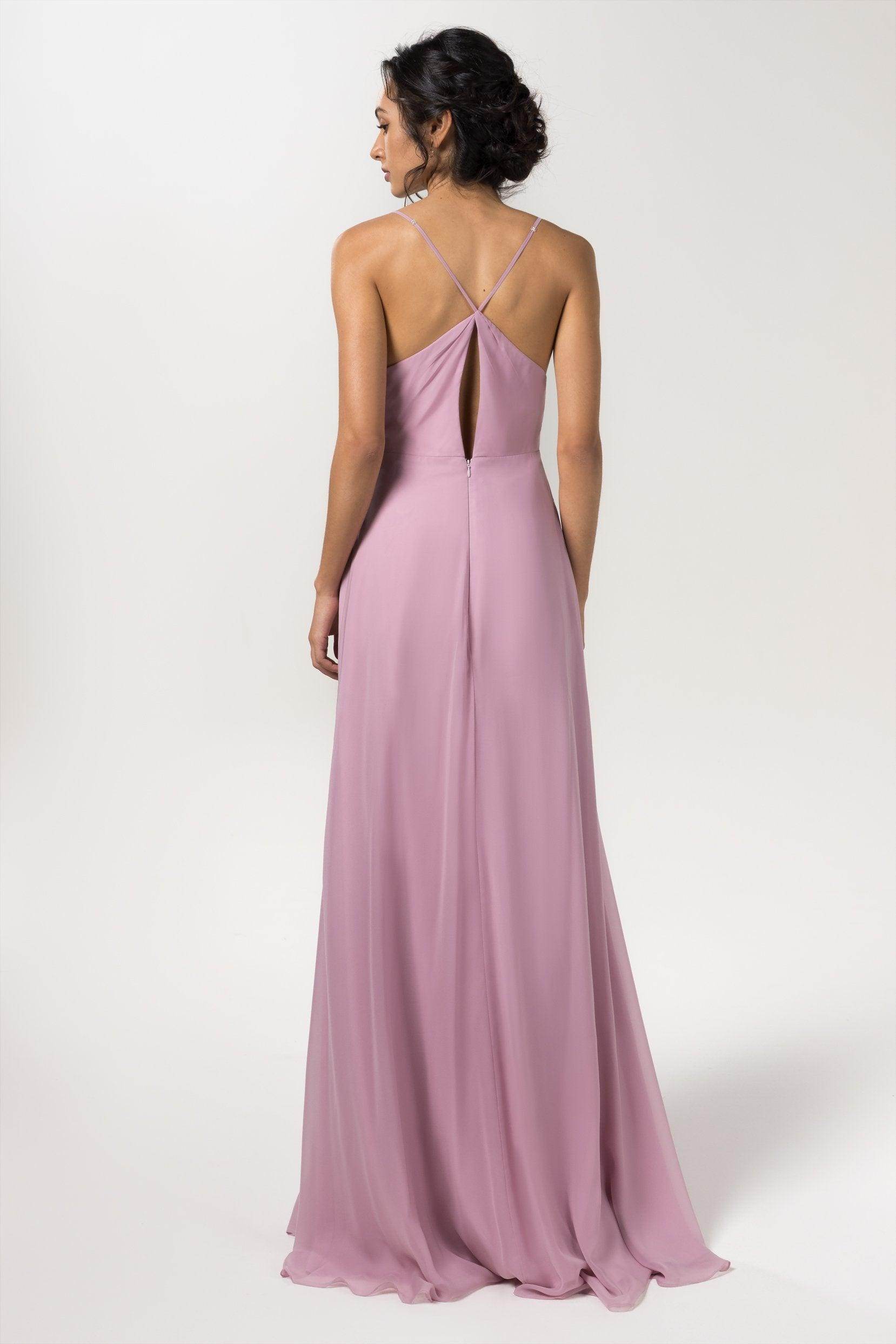Sheath-Column Floor Length Chiffon Bridesmaid Dress CB0556 - COCOMELODY