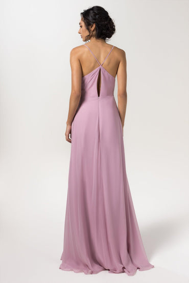 Sheath-Column Floor Length Chiffon Bridesmaid Dress CB0556 - COCOMELODY