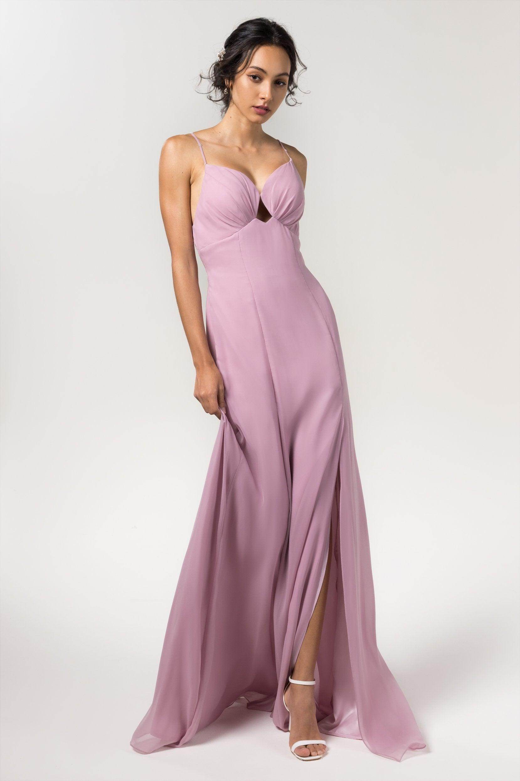 Sheath-Column Floor Length Chiffon Bridesmaid Dress CB0556 - COCOMELODY