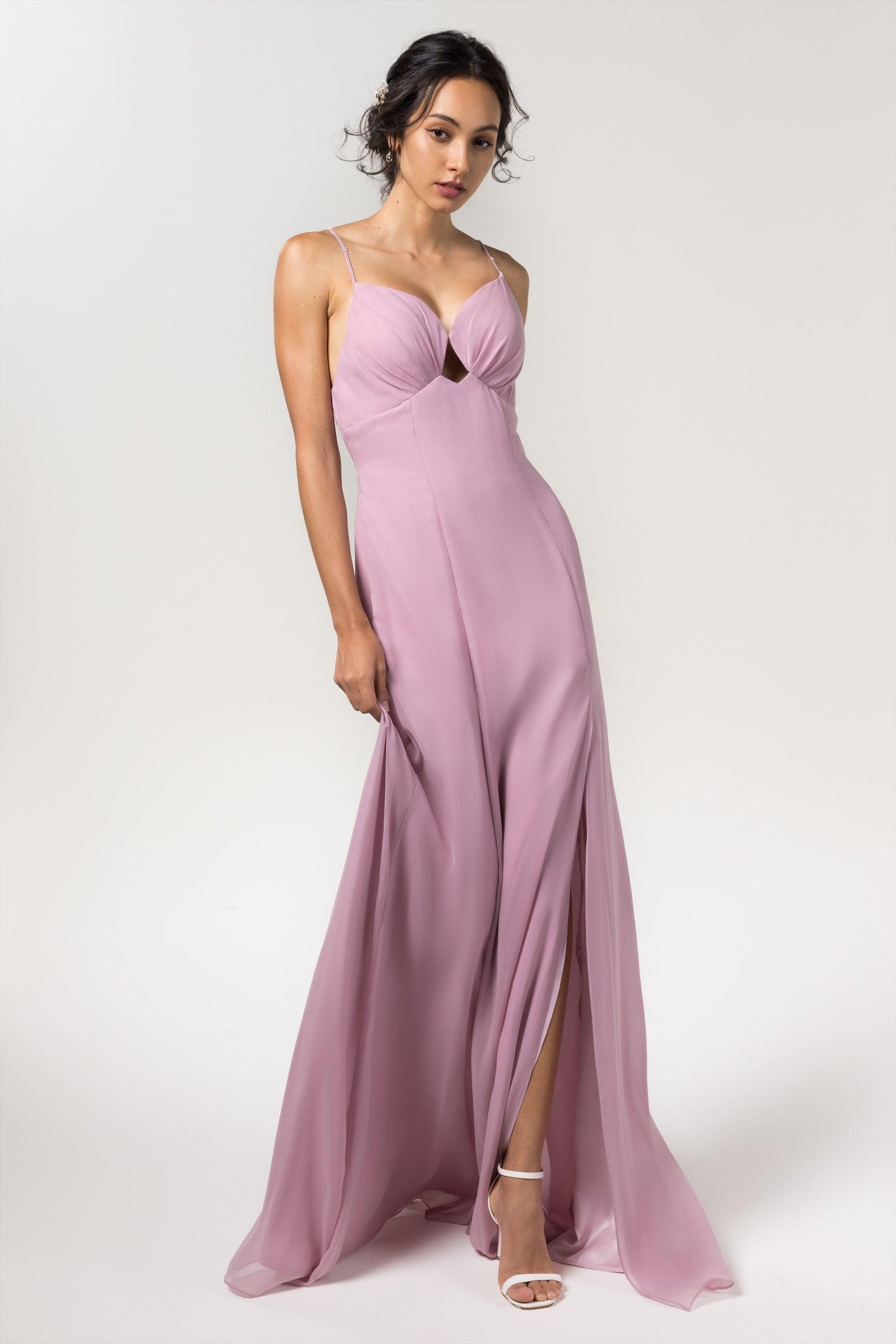 Sheath-Column Floor Length Chiffon Bridesmaid Dress CB0556 - COCOMELODY