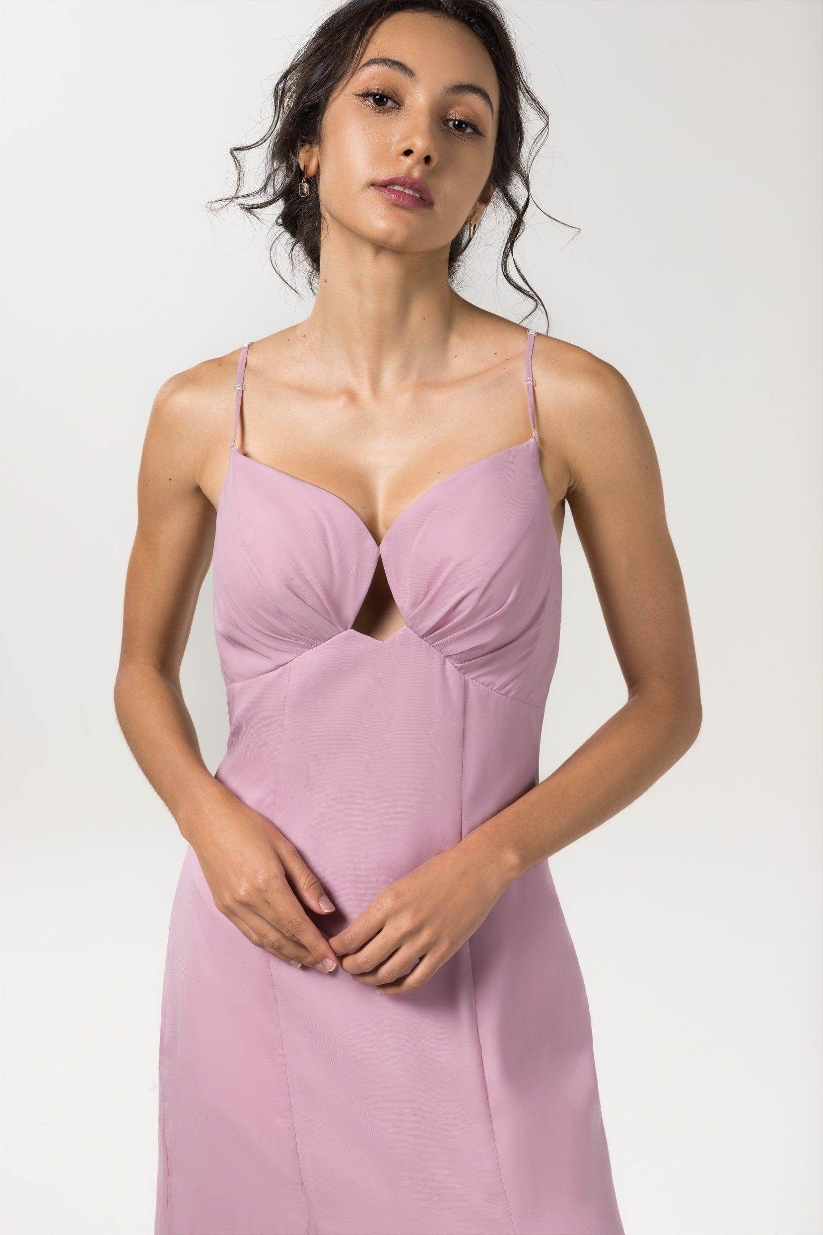 Sheath-Column Floor Length Chiffon Bridesmaid Dress CB0556 - COCOMELODY