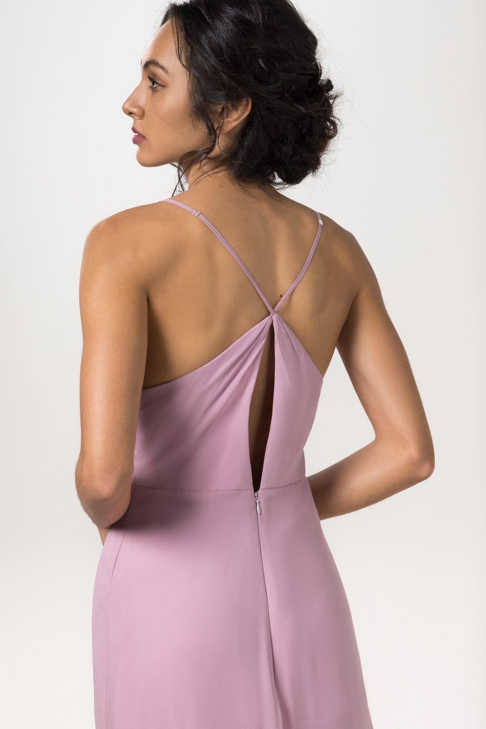Sheath-Column Floor Length Chiffon Bridesmaid Dress CB0556 - COCOMELODY