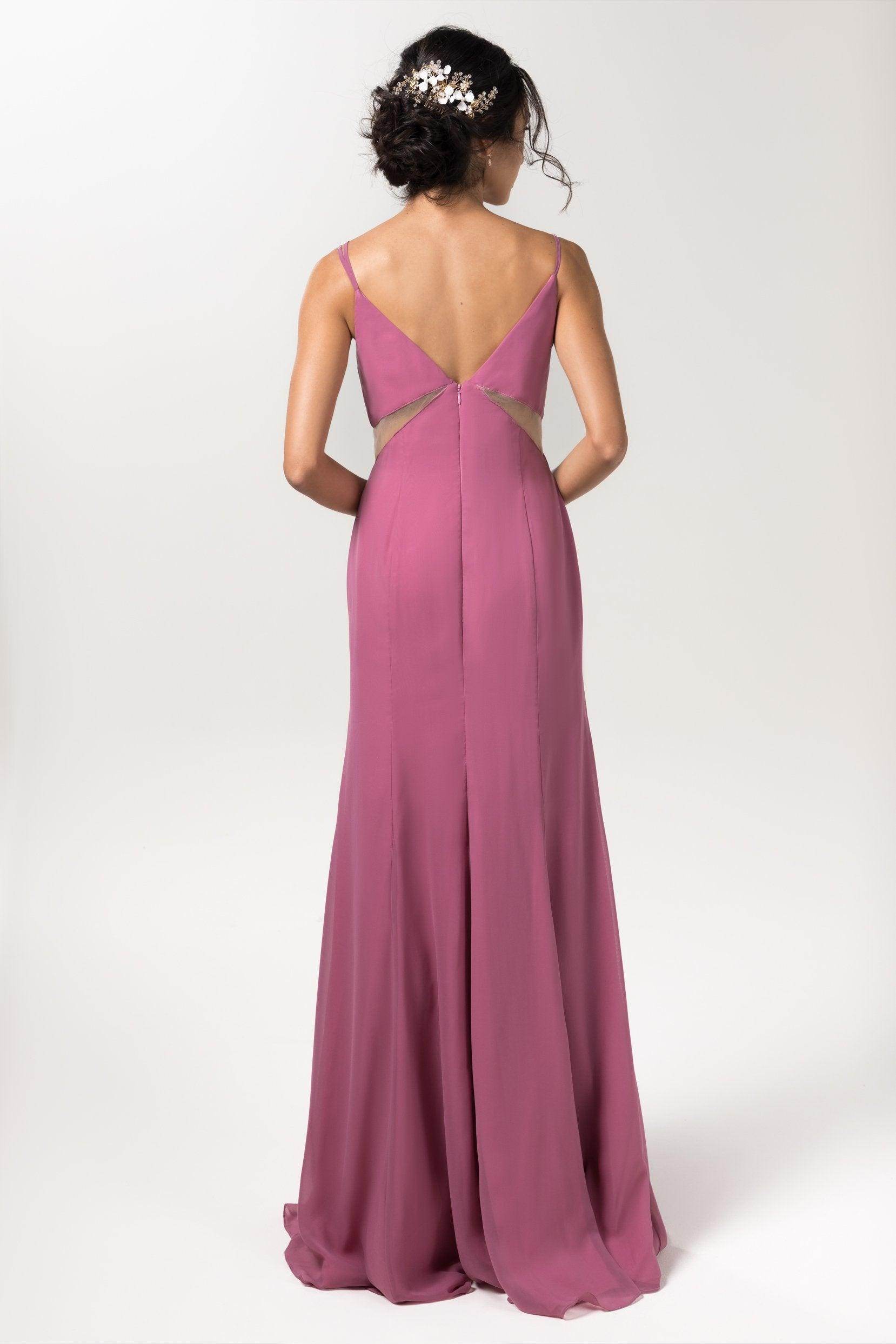 Sheath-Column Floor Length Chiffon Bridesmaid Dress CB0558 - COCOMELODY