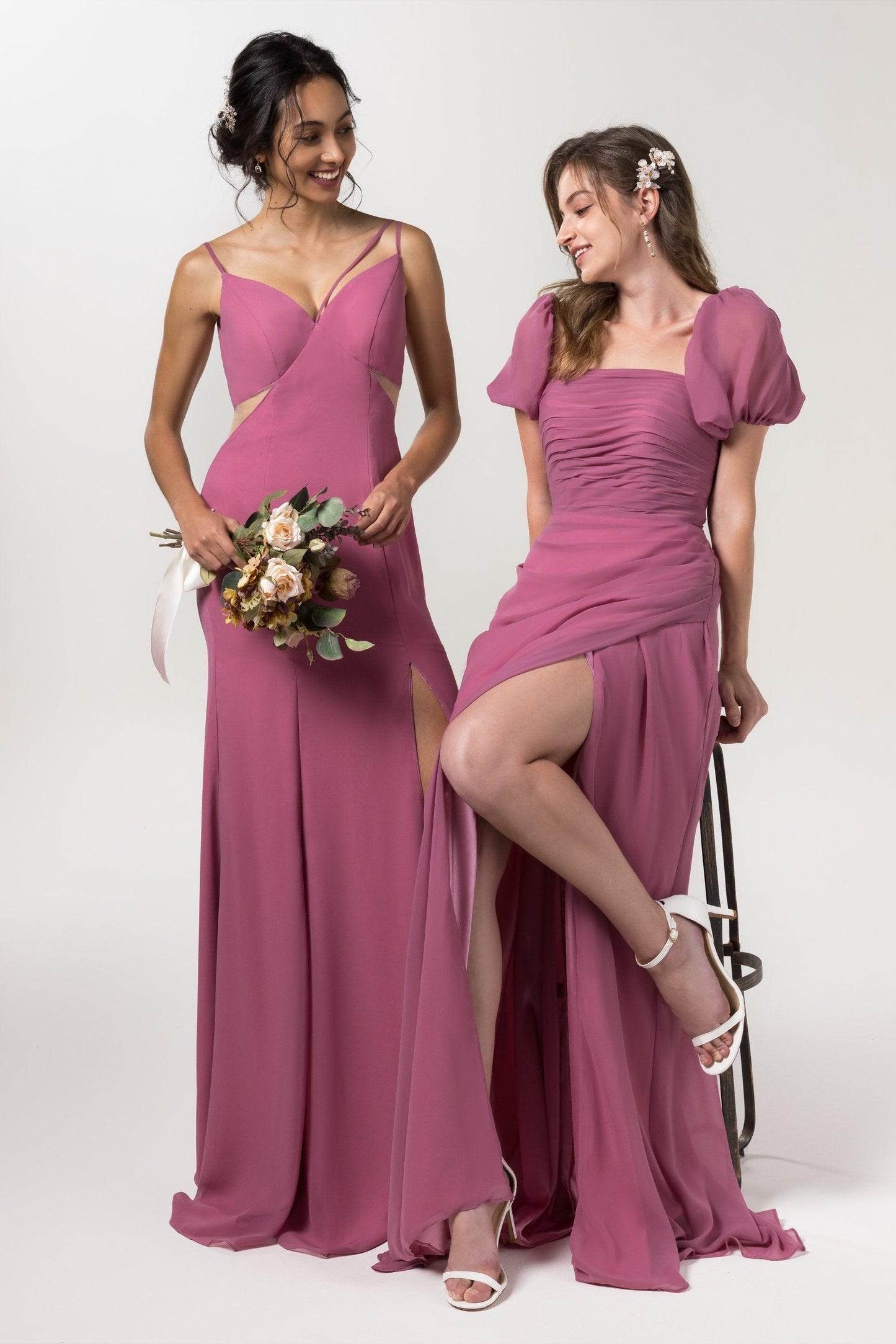 Sheath-Column Floor Length Chiffon Bridesmaid Dress CB0558