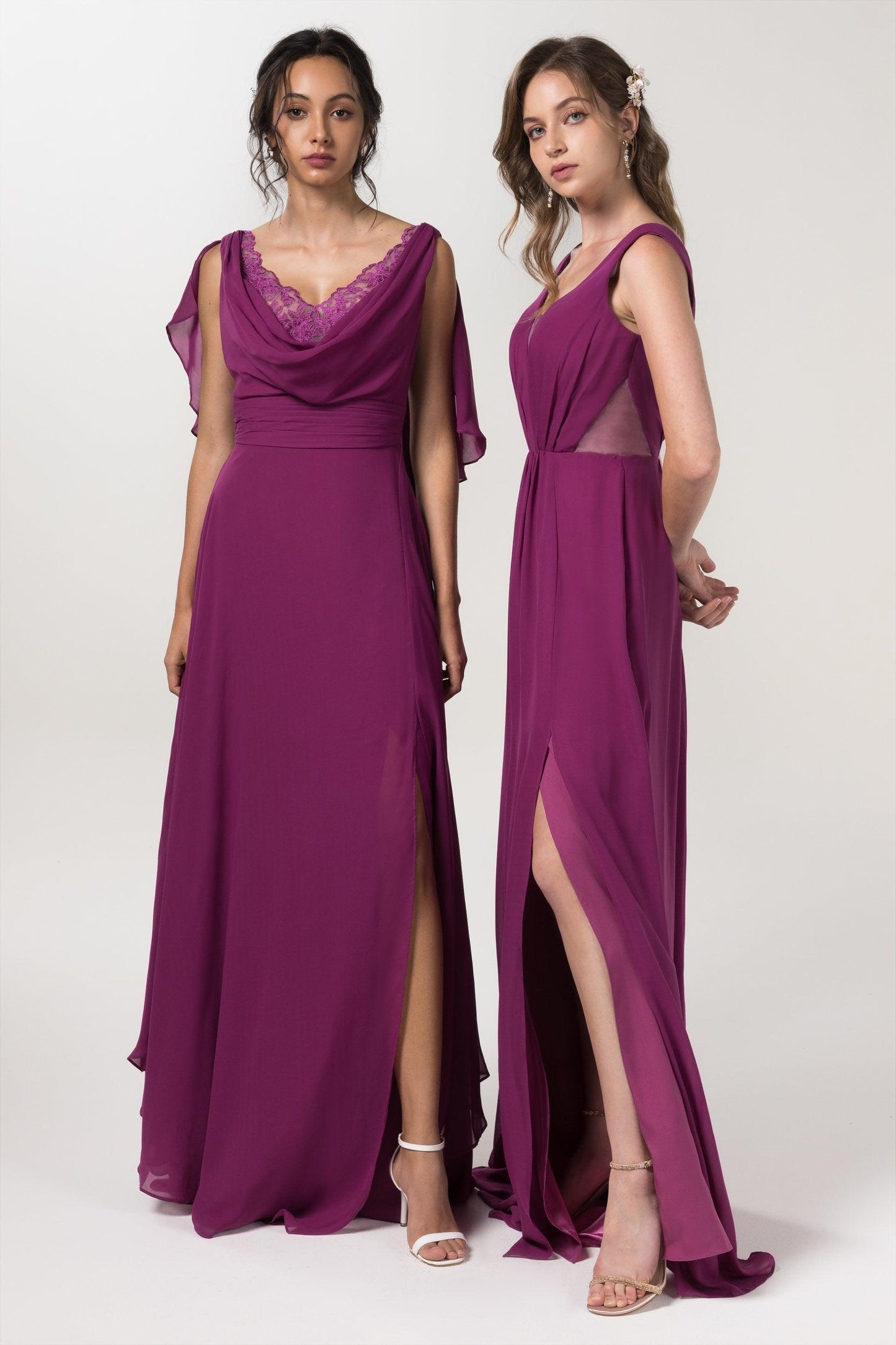 A-Line Floor Length Chiffon Bridesmaid Dress CB0559 - COCOMELODY
