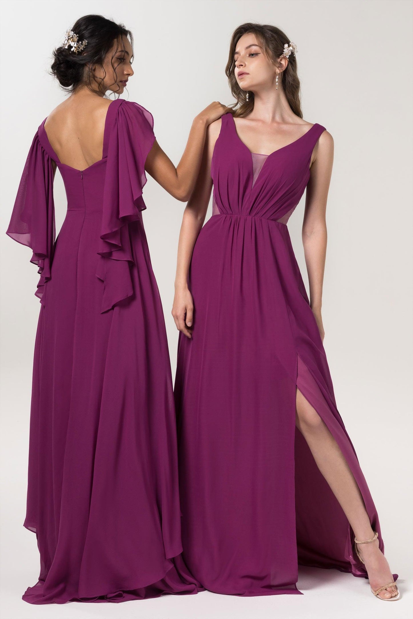 A-Line Floor Length Chiffon Bridesmaid Dress CB0559