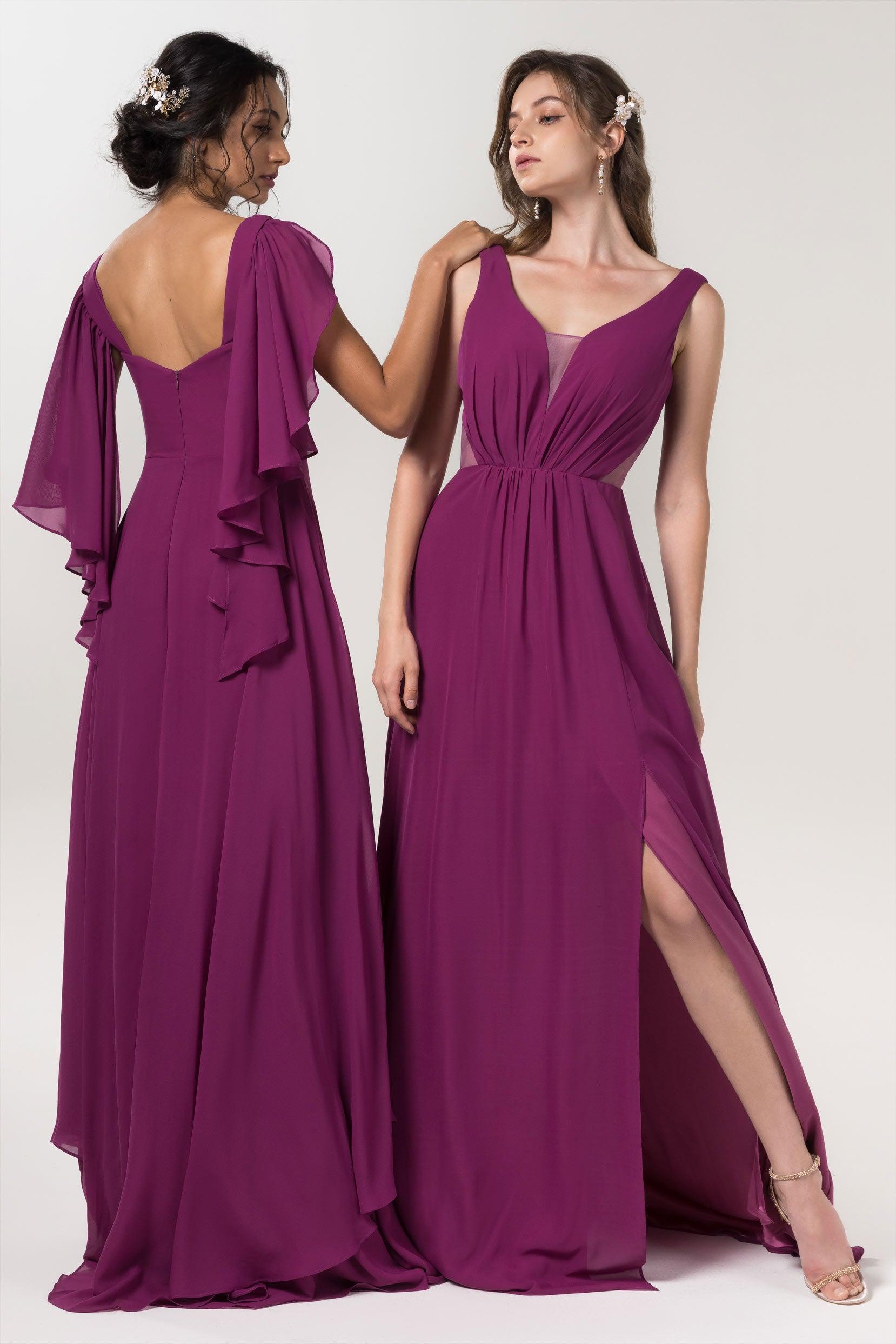 A-Line Floor Length Chiffon Bridesmaid Dress CB0559 - COCOMELODY