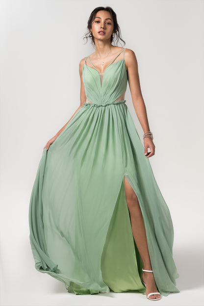 A-Line Floor Length Chiffon Bridesmaid Dress Formal Dresses CB0564