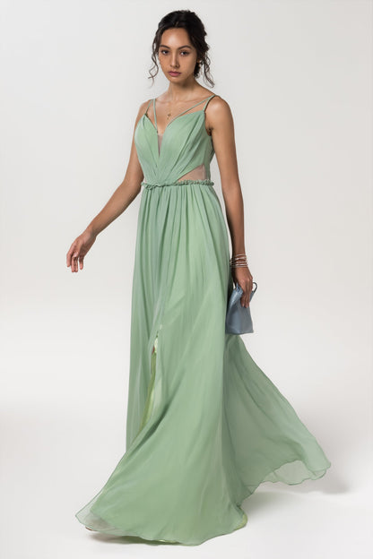 A-Line Floor Length Chiffon Bridesmaid Dress Formal Dresses CB0564