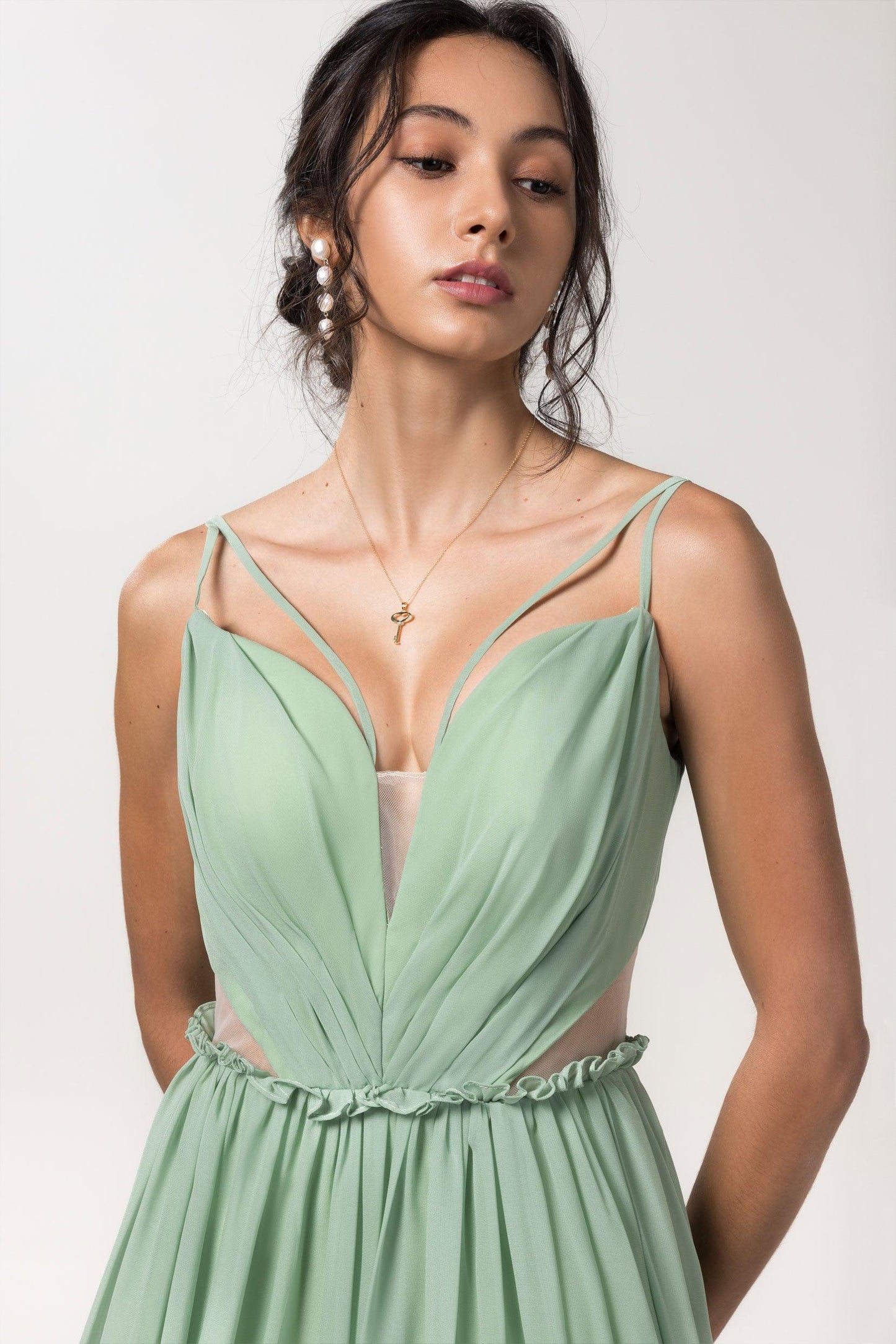 A-Line Floor Length Chiffon Bridesmaid Dress Formal Dresses CB0564 - COCOMELODY