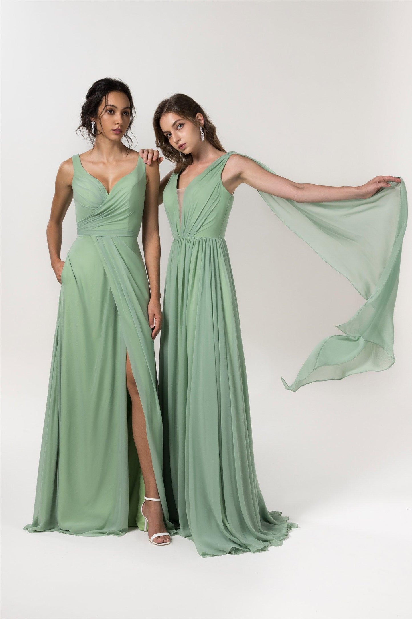 A-Line Floor Length Chiffon Bridesmaid Dress Formal Dresses CB0565