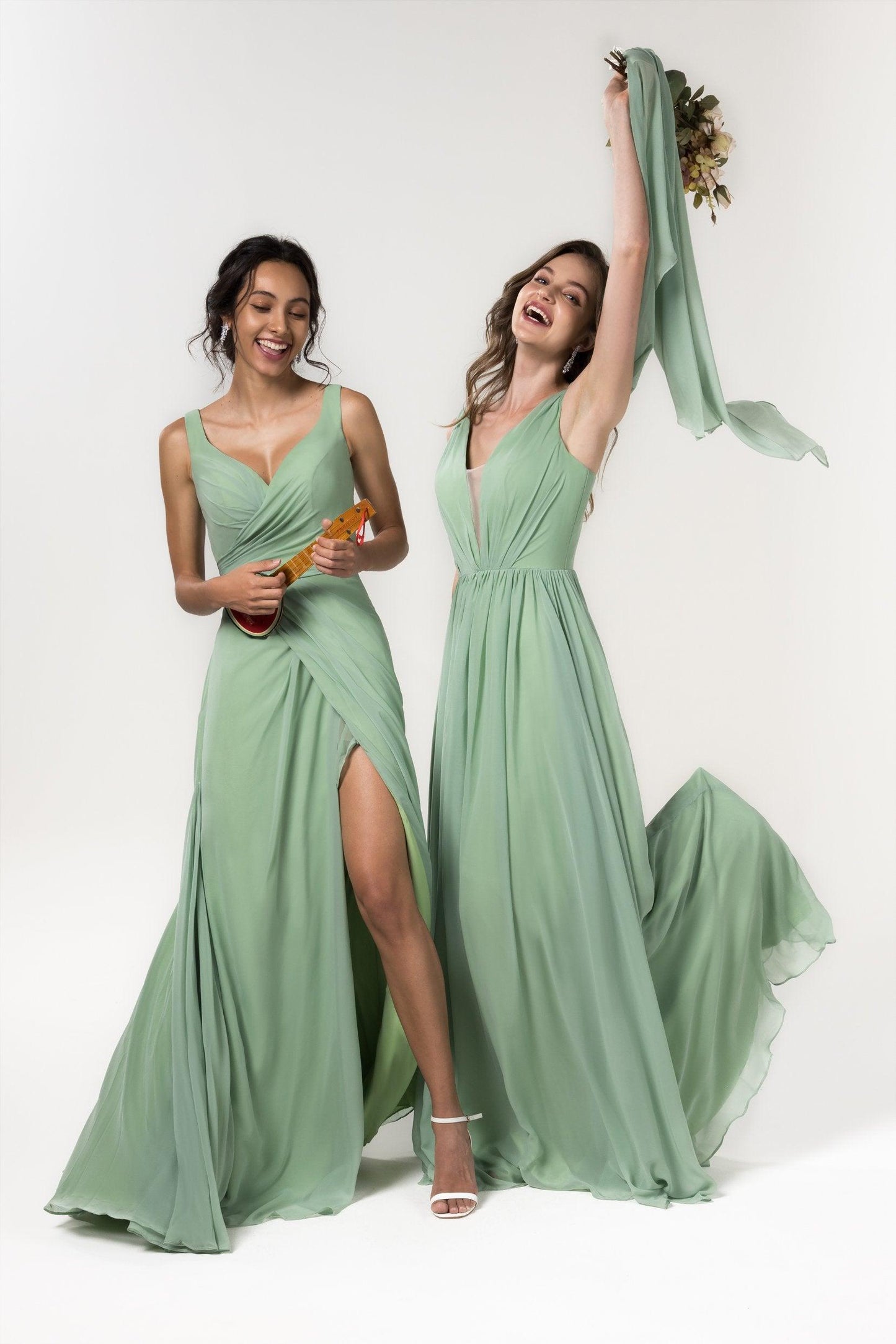 A-Line Floor Length Chiffon Bridesmaid Dress Formal Dresses CB0565