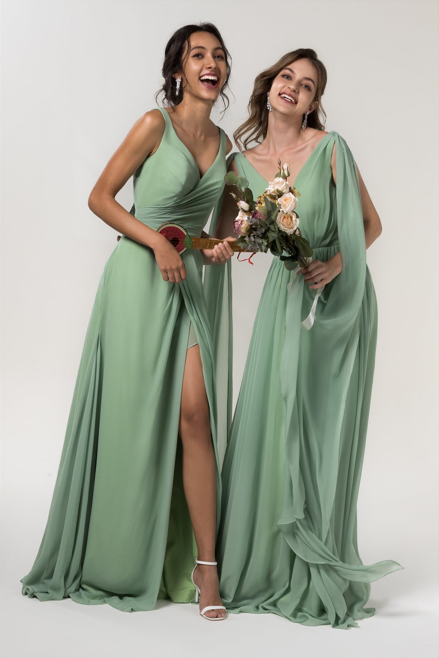 A-Line Floor Length Chiffon Bridesmaid Dress Formal Dresses CB0565