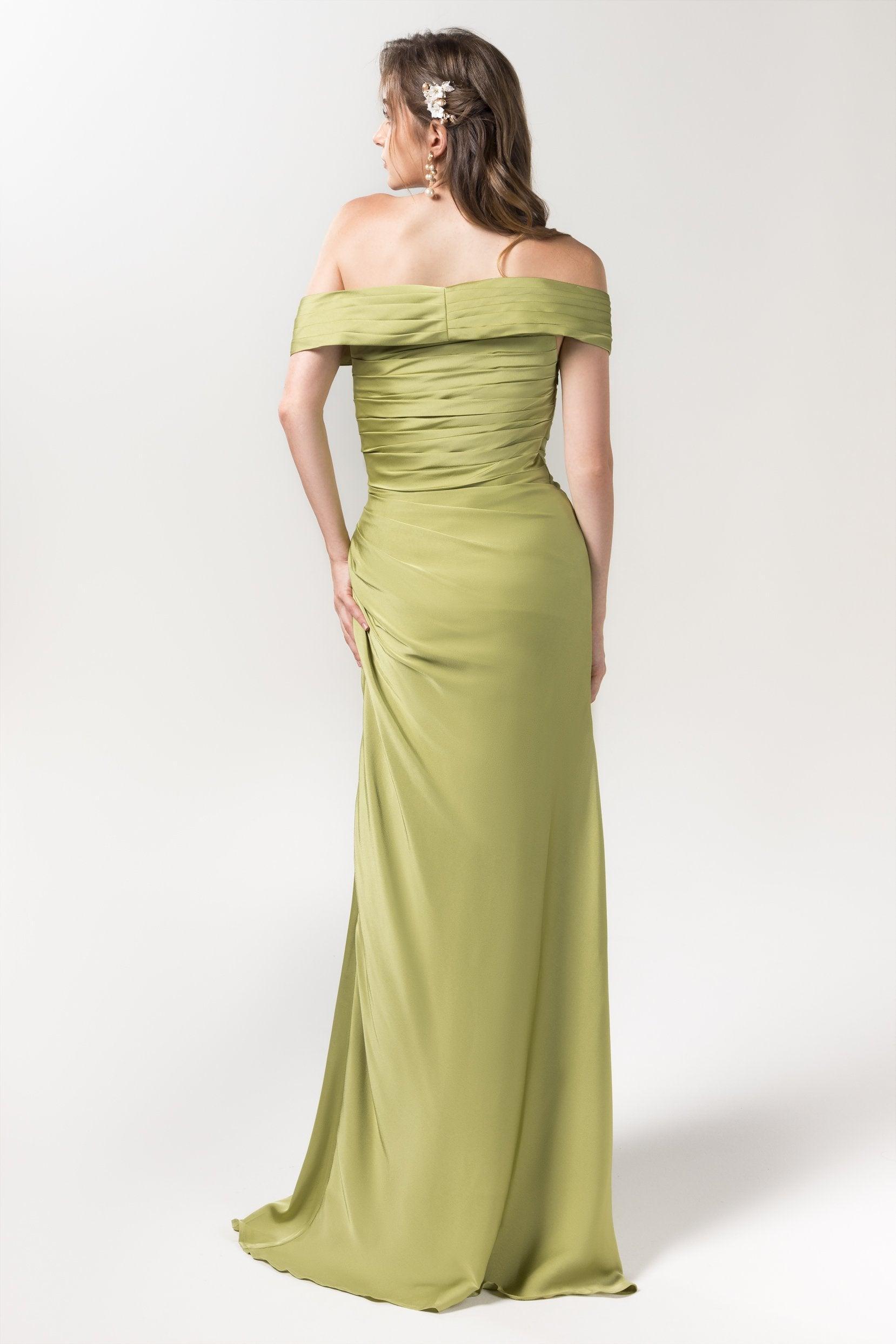 Sheath Floor Length Luxe Satin Bridesmaid Dress Formal Dresses CB0580CR - COCOMELODY