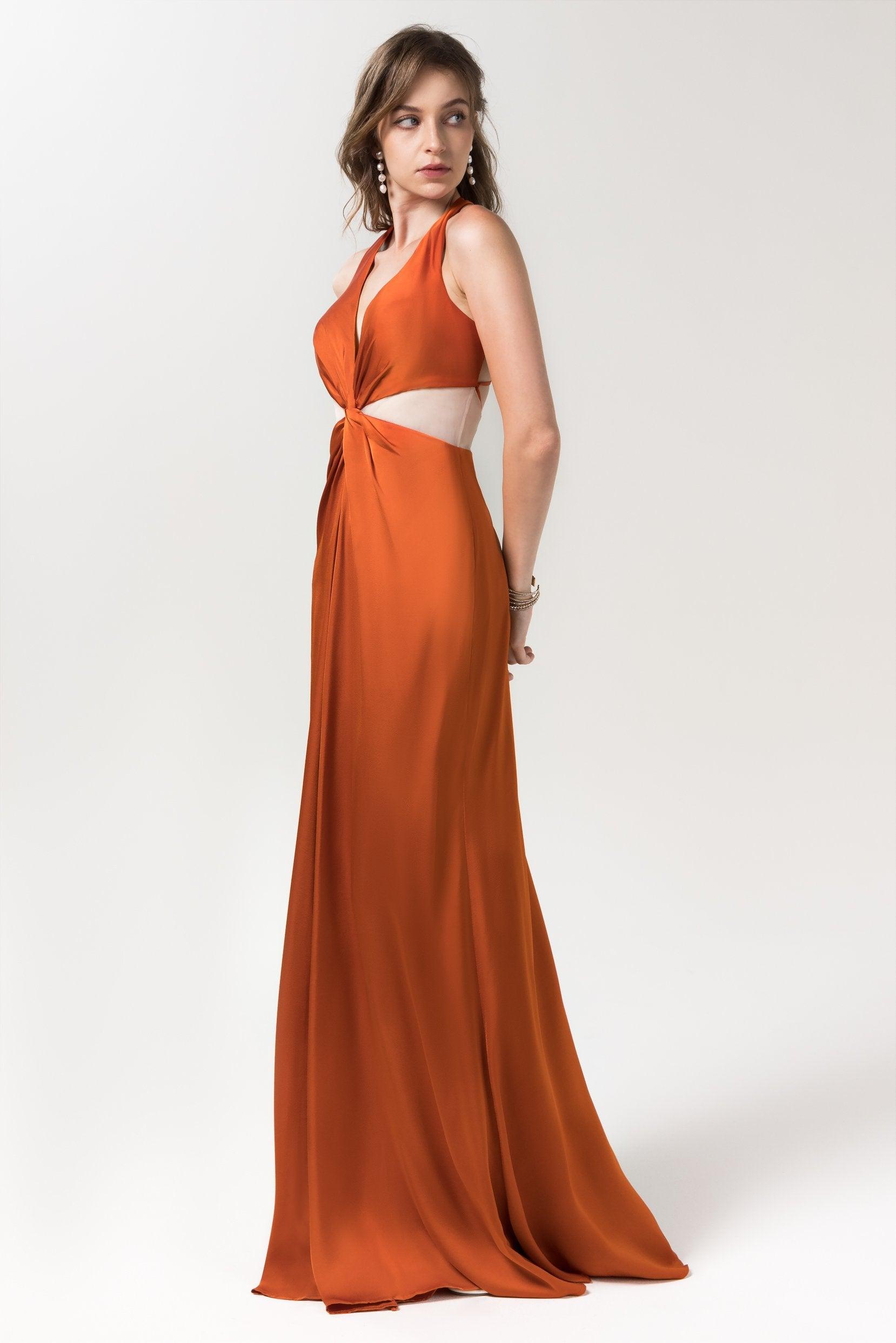 Sheath Floor Length Luxe Satin Bridesmaid Dress Formal Dresses CB0586 - COCOMELODY