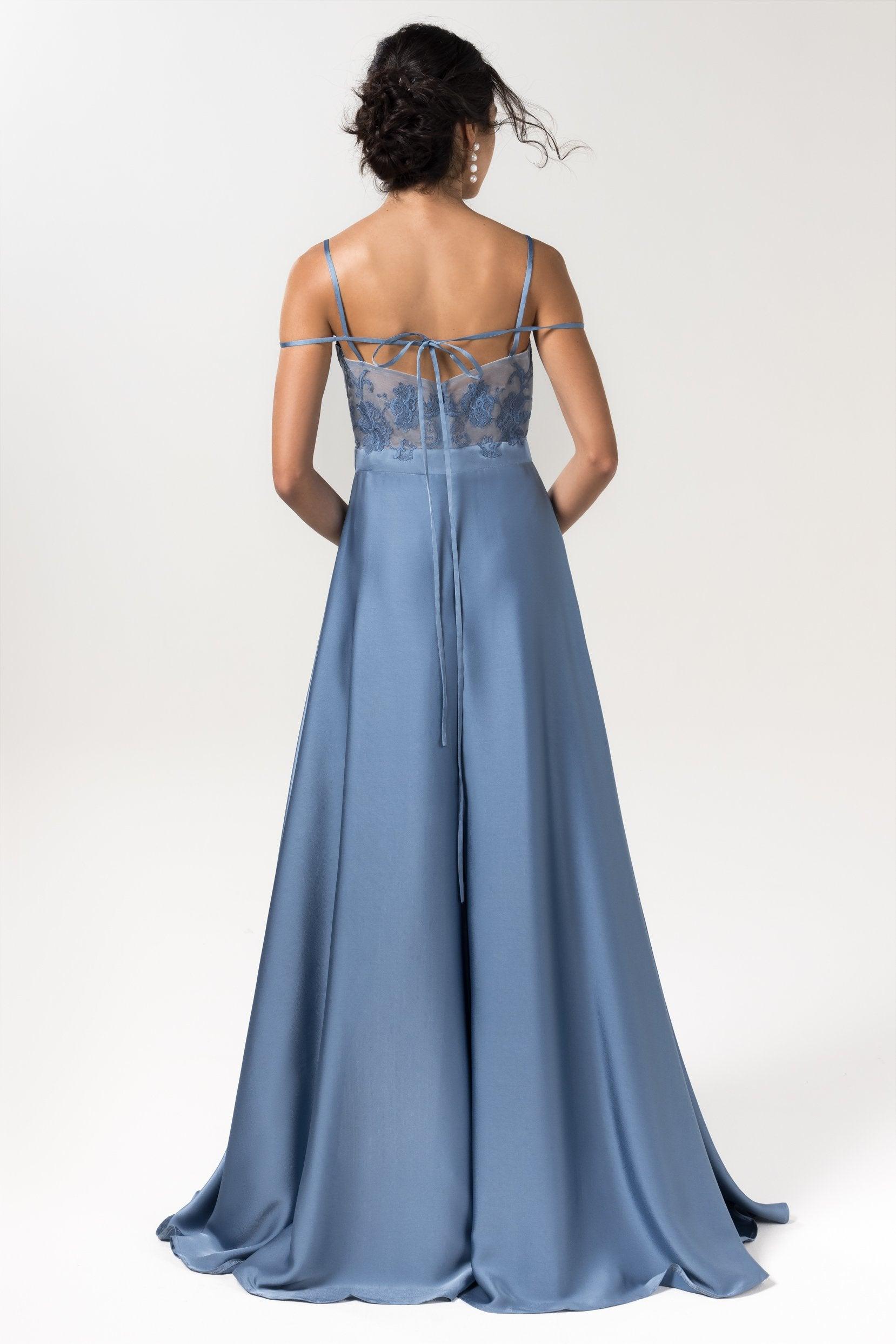 A-Line Floor Length Luxe Satin Bridesmaid Dress Formal Dresses CB0588 - COCOMELODY