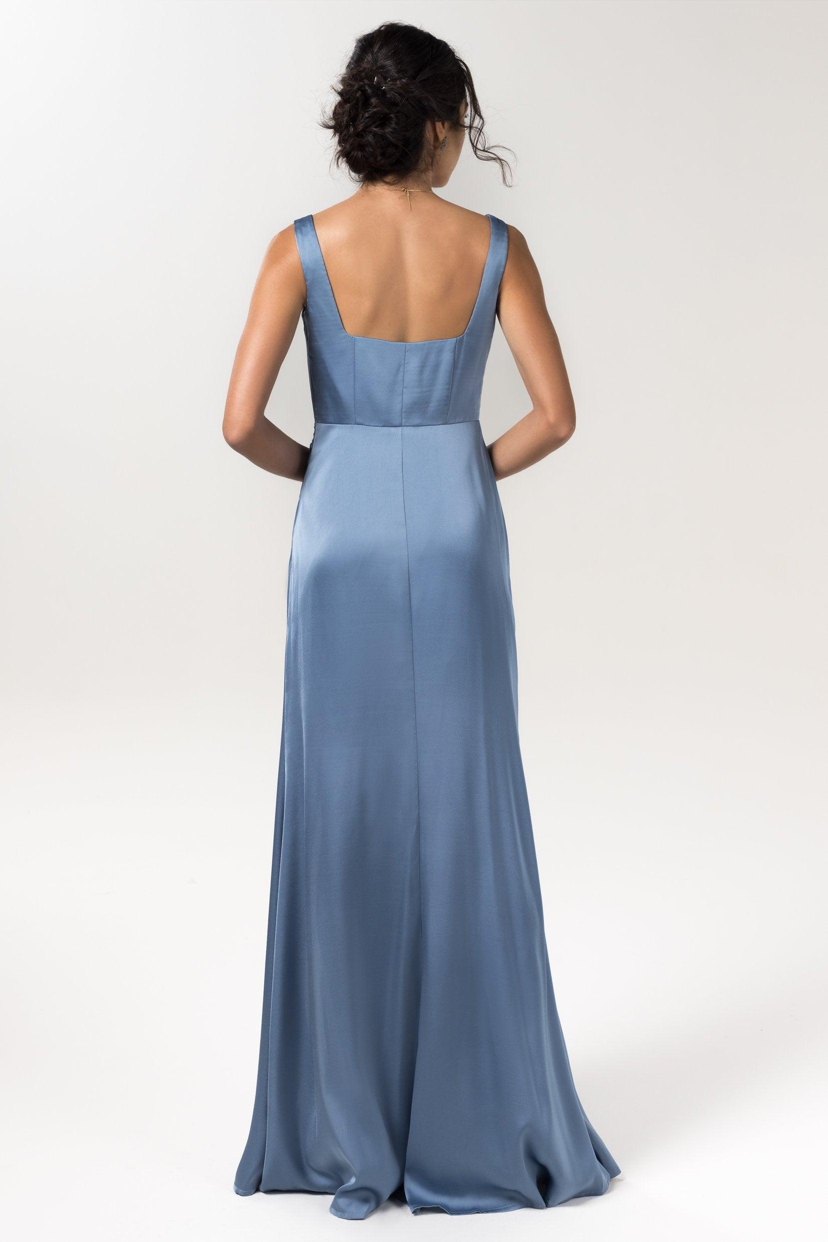 Sheath Floor Length Luxe Satin Bridesmaid Dress Formal Dresses CB0590 - COCOMELODY