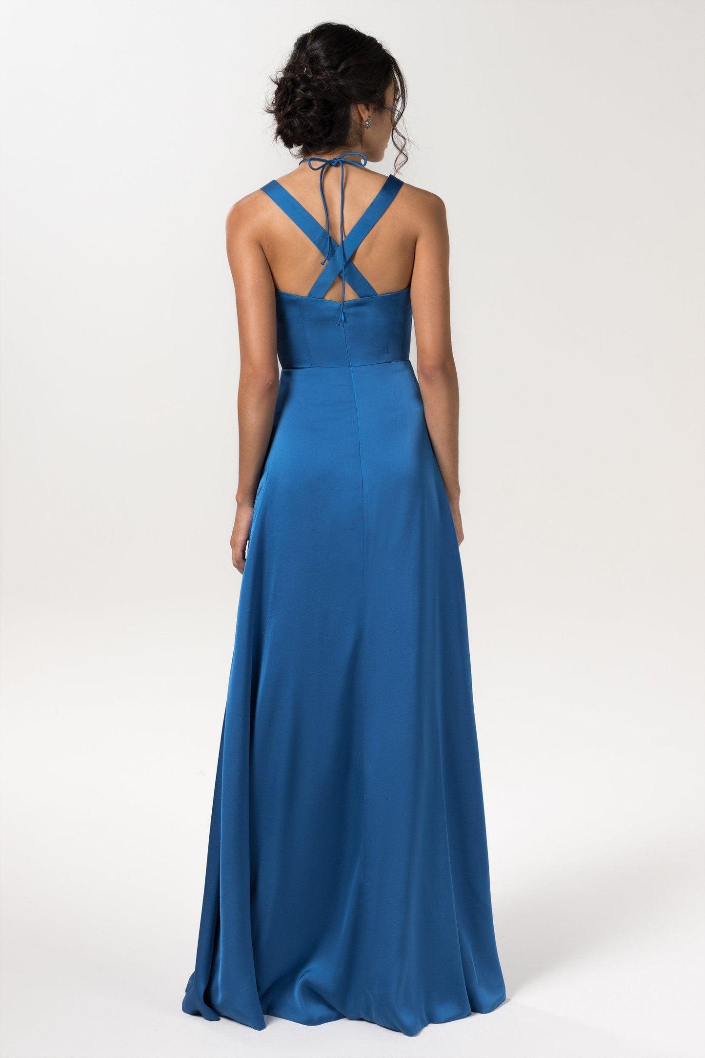 Sheath Floor Length Luxe Satin Bridesmaid Dress Formal Dresses CB0593 - COCOMELODY