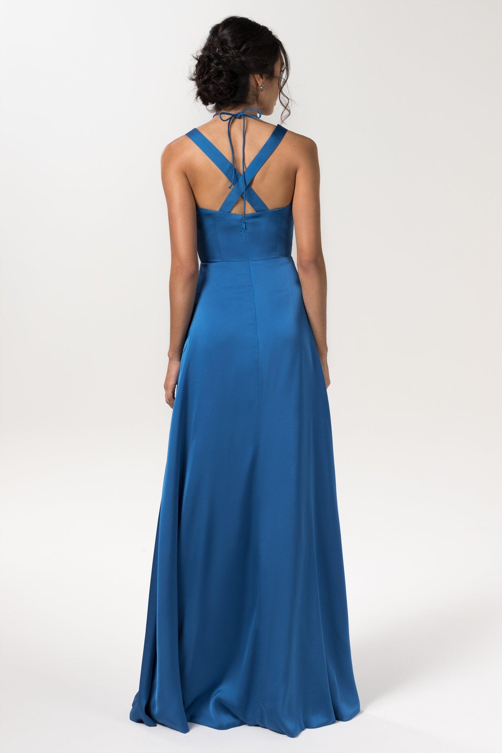 Sheath Floor Length Luxe Satin Bridesmaid Dress Formal Dresses CB0593 - COCOMELODY