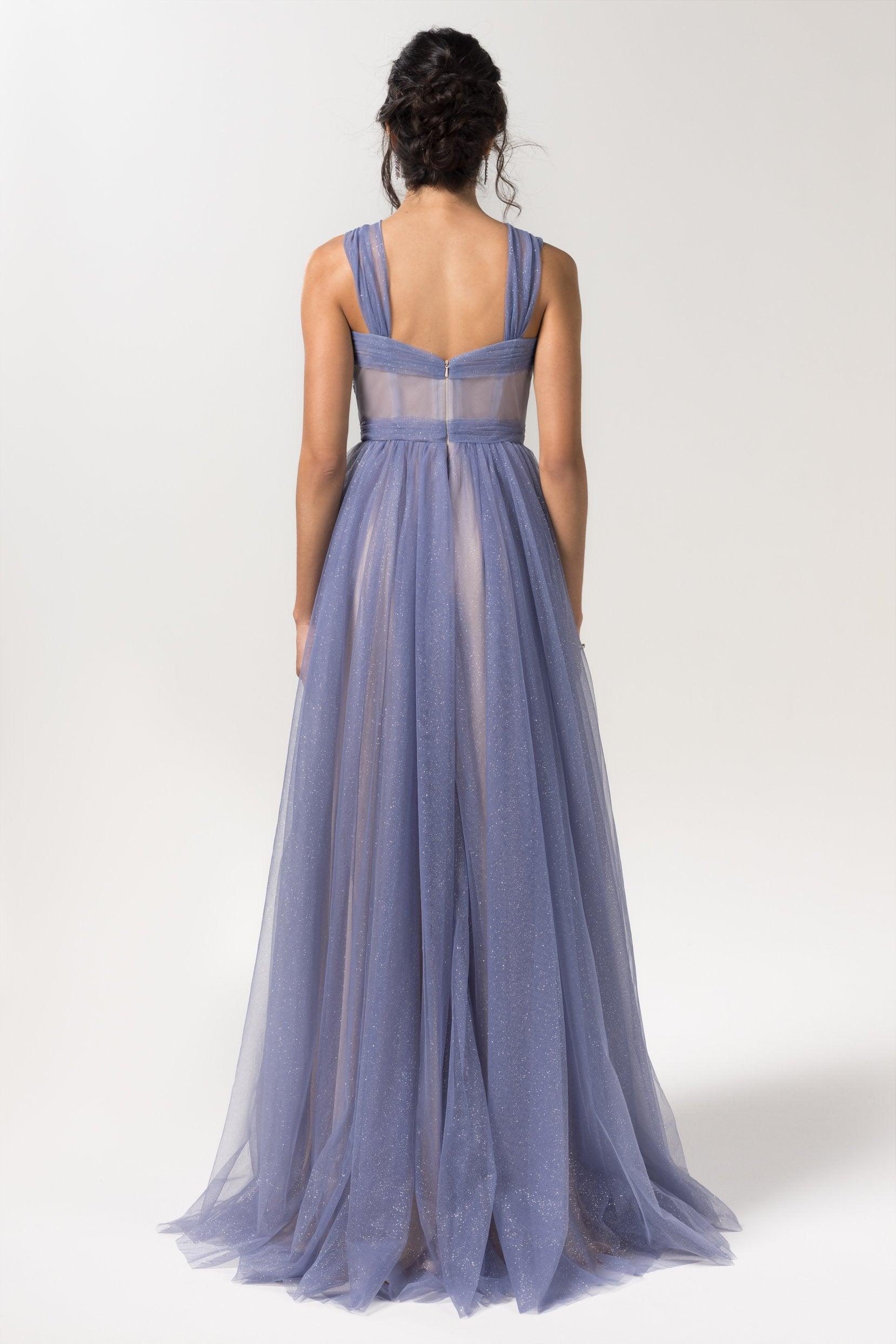 A-Line Floor Length Sparkling Tulle Bridesmaid Dress Formal Dresses CB0606 - COCOMELODY