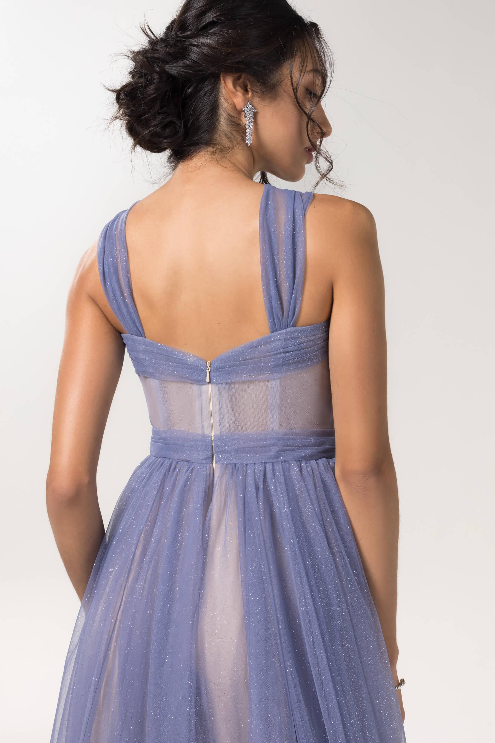 A-Line Floor Length Sparkling Tulle Bridesmaid Dress Formal Dresses CB0606 - COCOMELODY