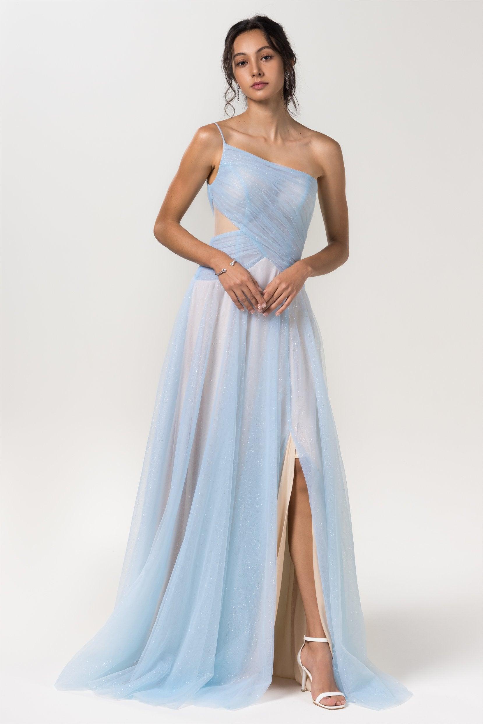 A-Line Floor Length Sparkling Tulle Bridesmaid Dress Formal Dresses CB0612 - COCOMELODY
