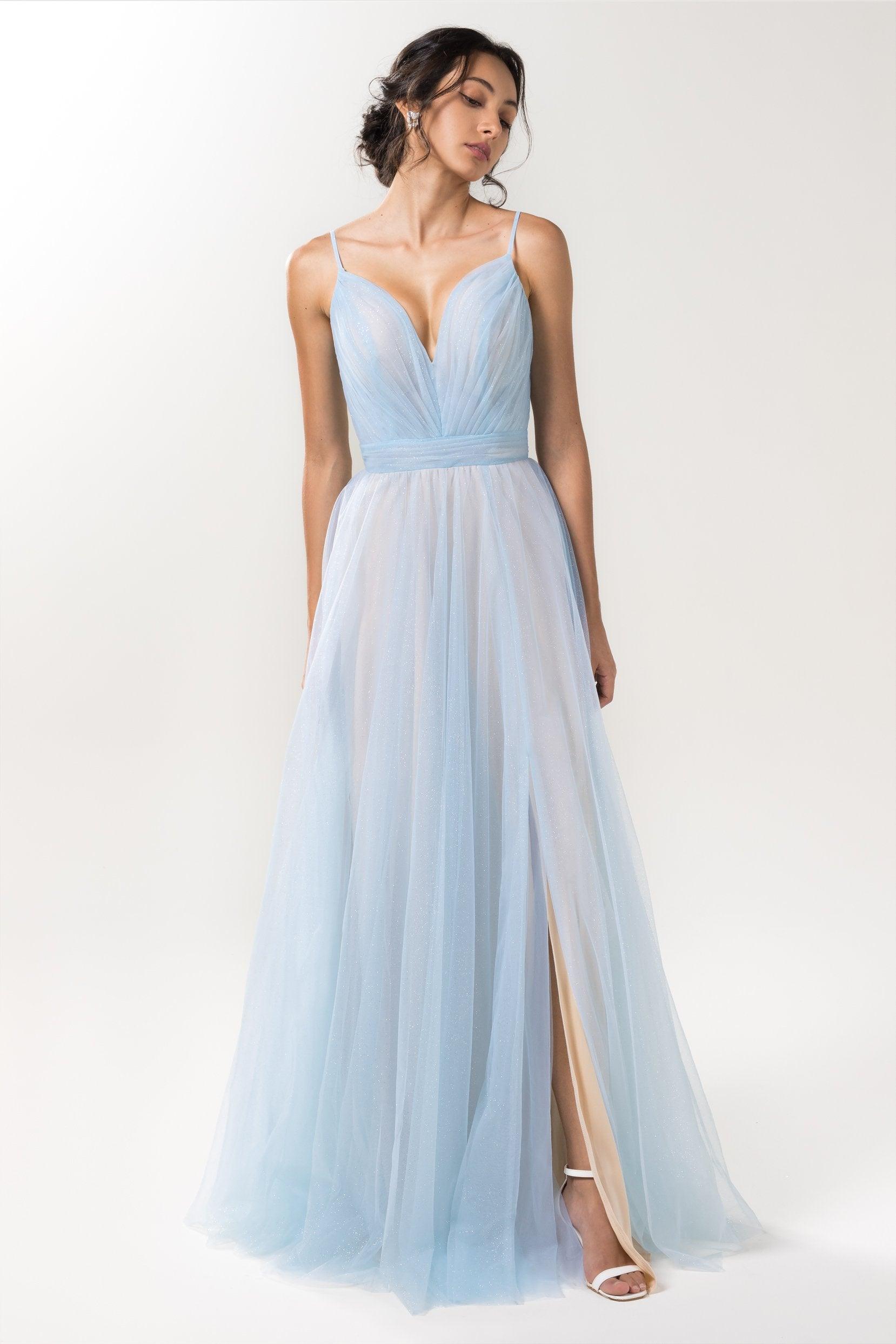 A-Line Floor Length Sparkling Tulle Bridesmaid Dress Formal Dresses CB0613 - COCOMELODY