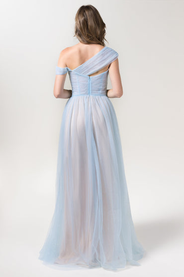 A-Line Floor Length Sparkling Tulle Bridesmaid Dress Formal Dresses CB0614