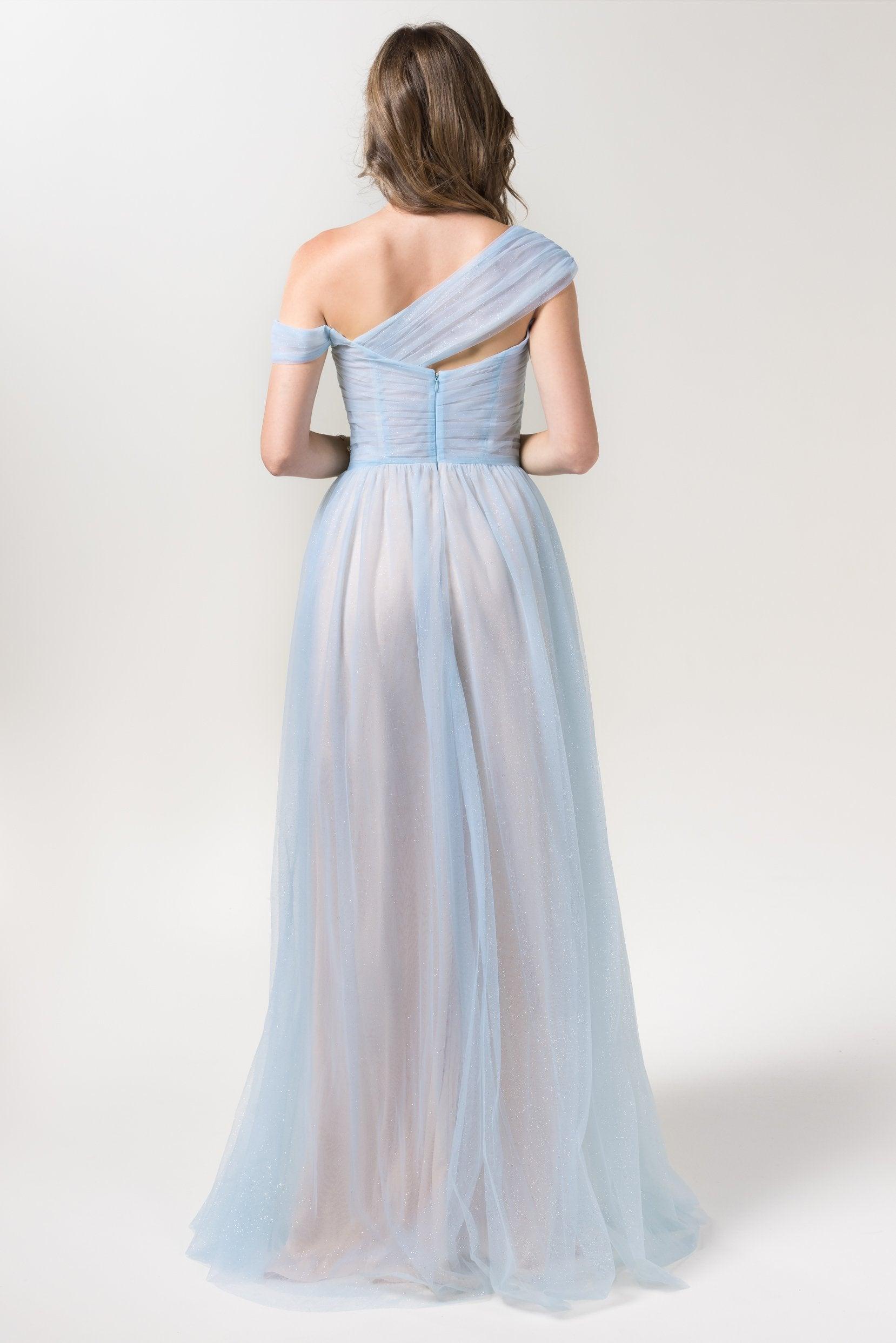 A-Line Floor Length Sparkling Tulle Bridesmaid Dress Formal Dresses CB0614 - COCOMELODY