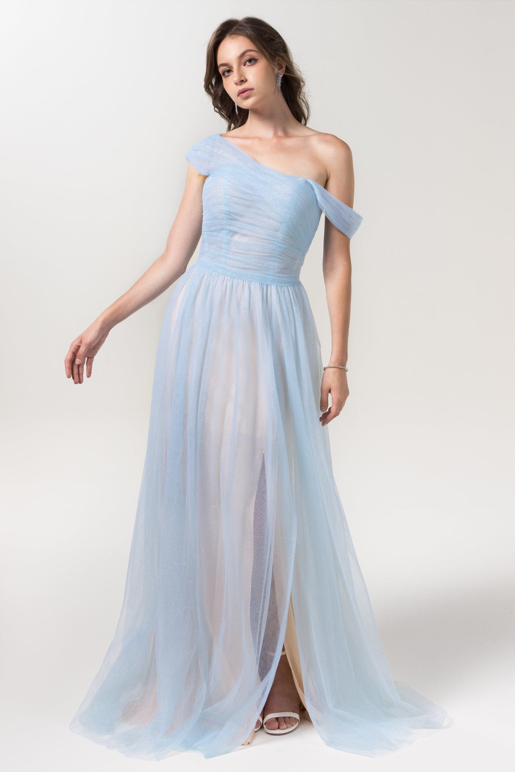 A-Line Floor Length Sparkling Tulle Bridesmaid Dress Formal Dresses CB0614 - COCOMELODY