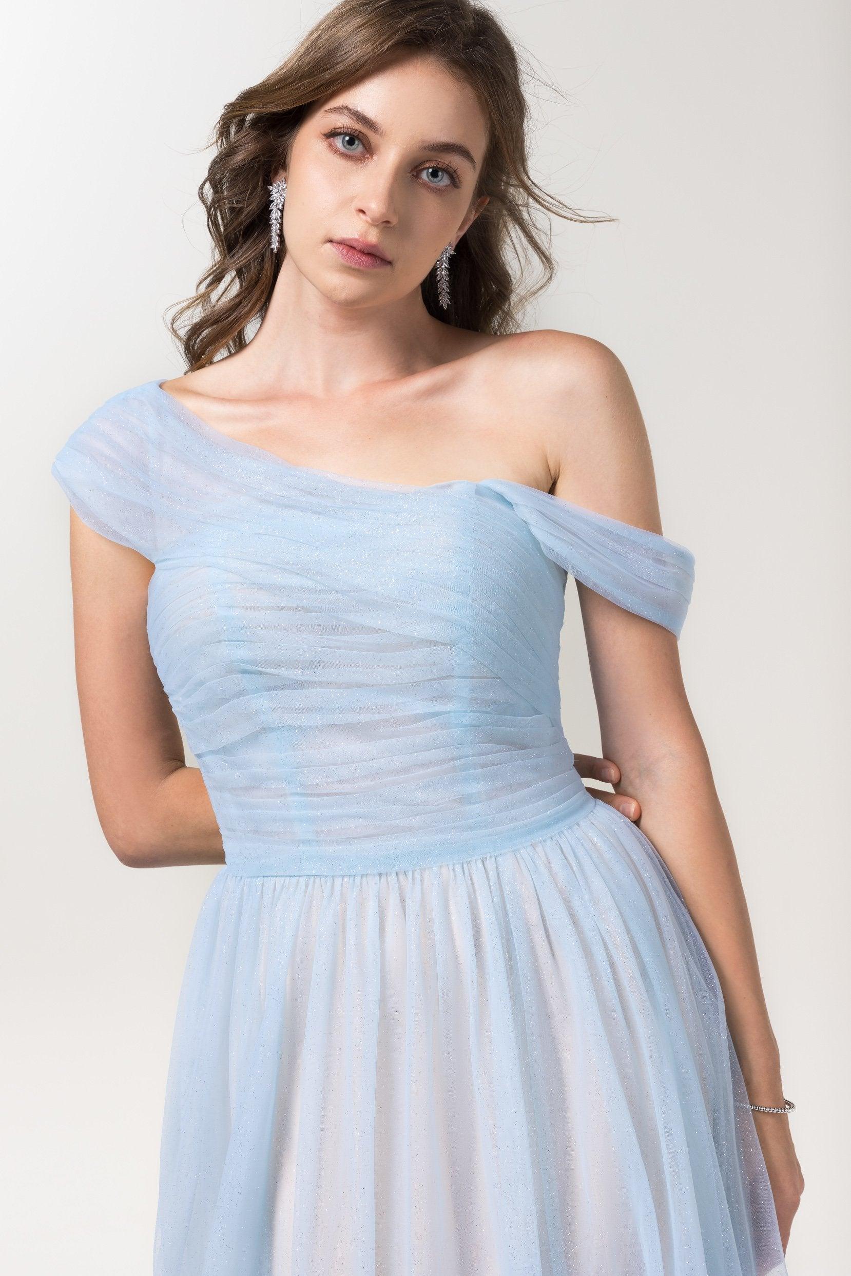 A-Line Floor Length Sparkling Tulle Bridesmaid Dress Formal Dresses CB0614 - COCOMELODY
