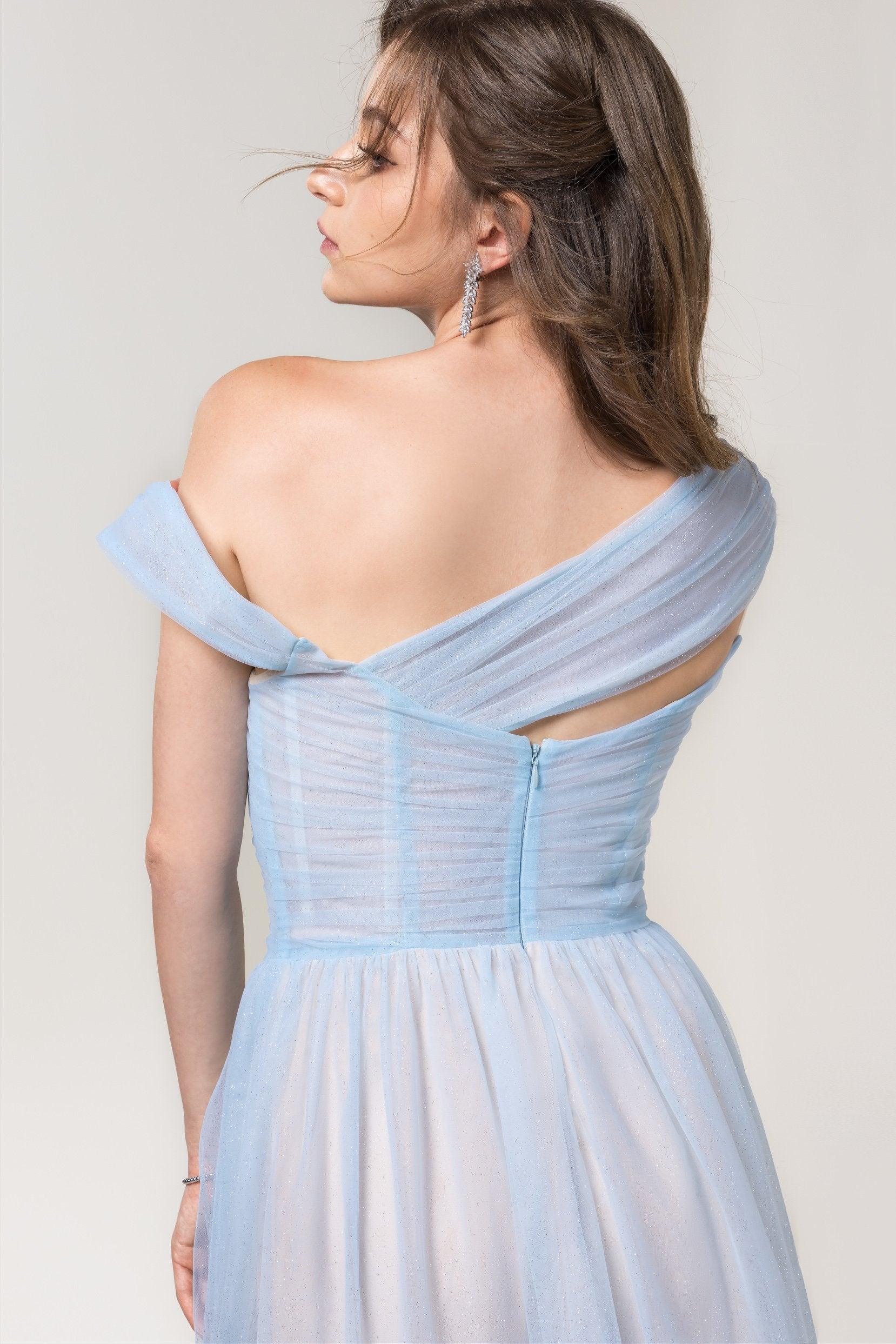 A-Line Floor Length Sparkling Tulle Bridesmaid Dress Formal Dresses CB0614 - COCOMELODY