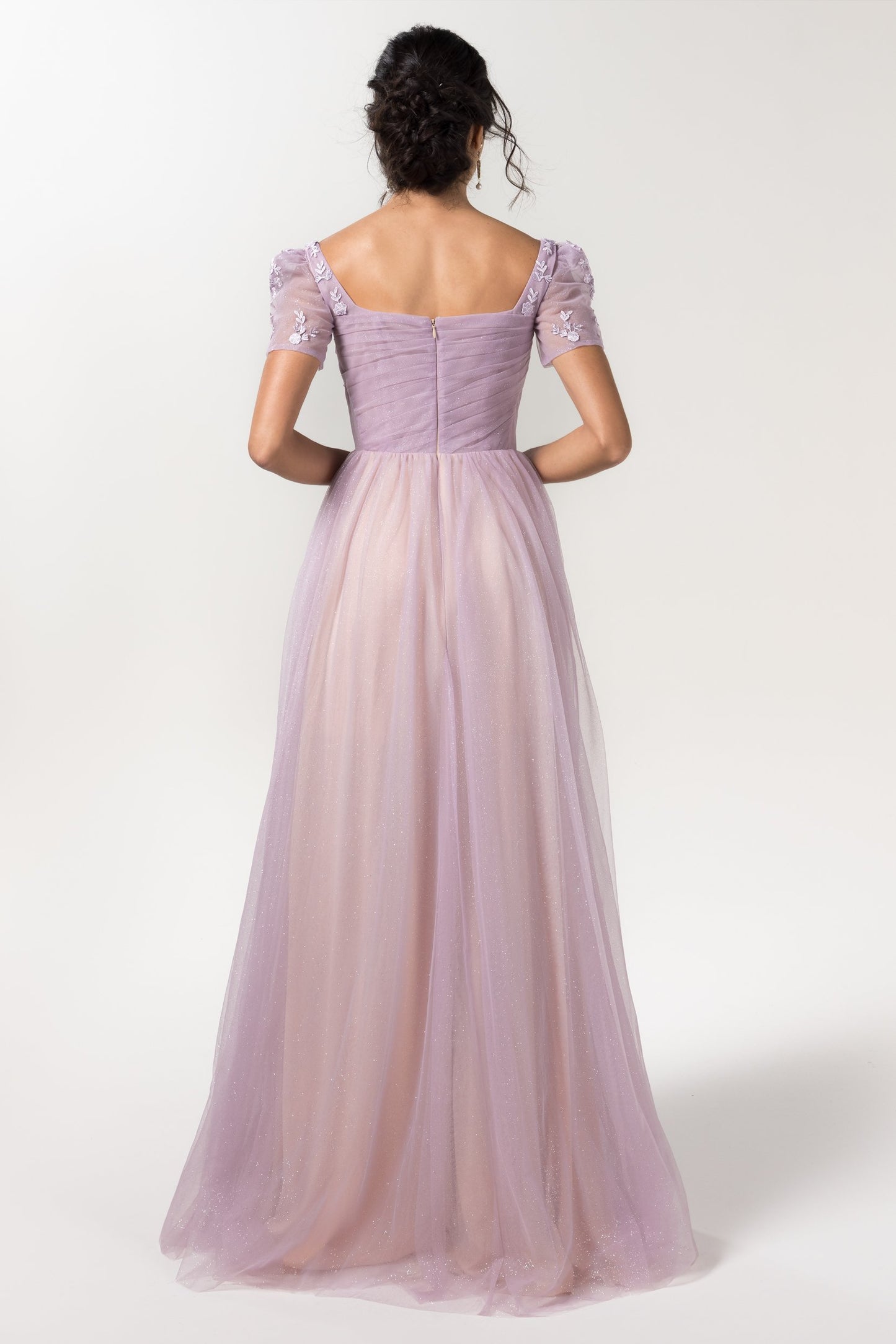 A-Line Floor Length Sparkling Tulle Bridesmaid Dress Formal Dresses CB0617